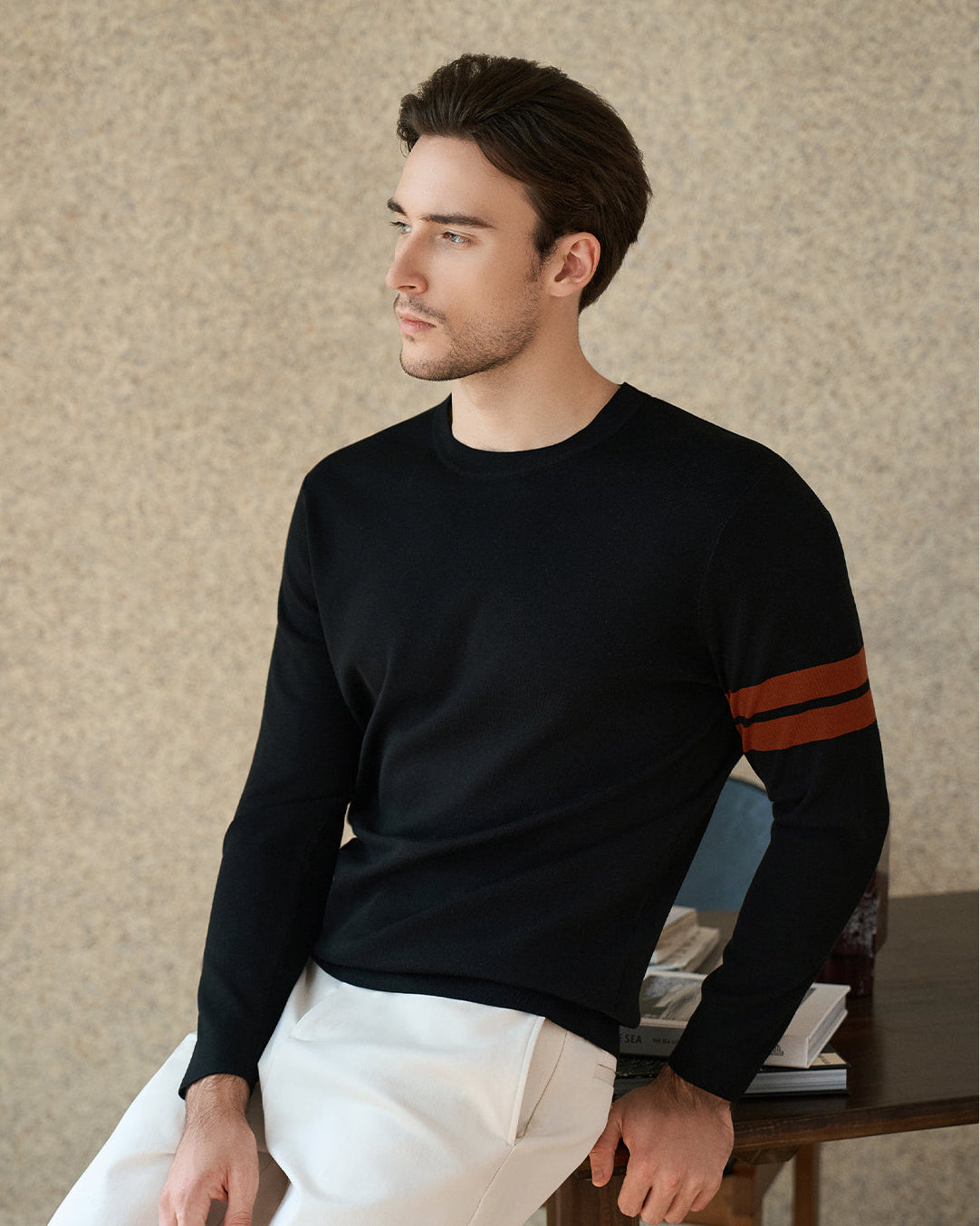 Striped Crewneck Knit Top