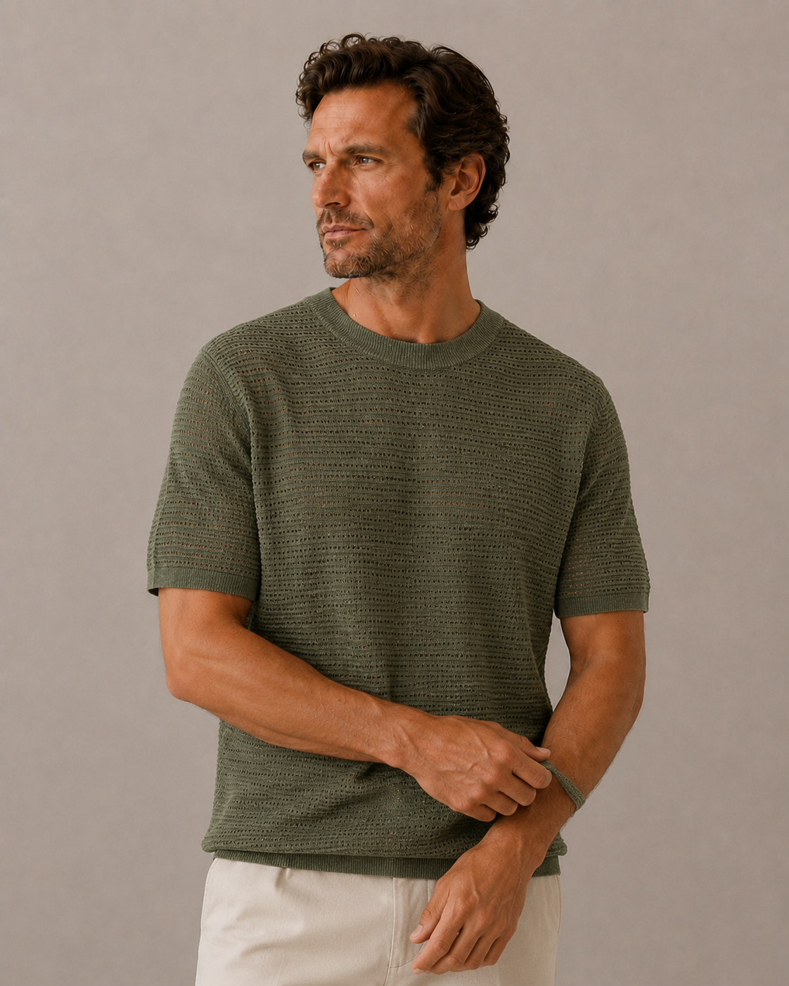 Breathable Linen Knit T-Shirt