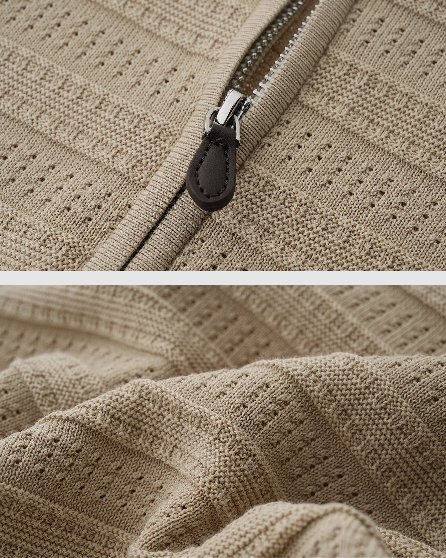 Half-Zip Cotton Knit T-Shirt