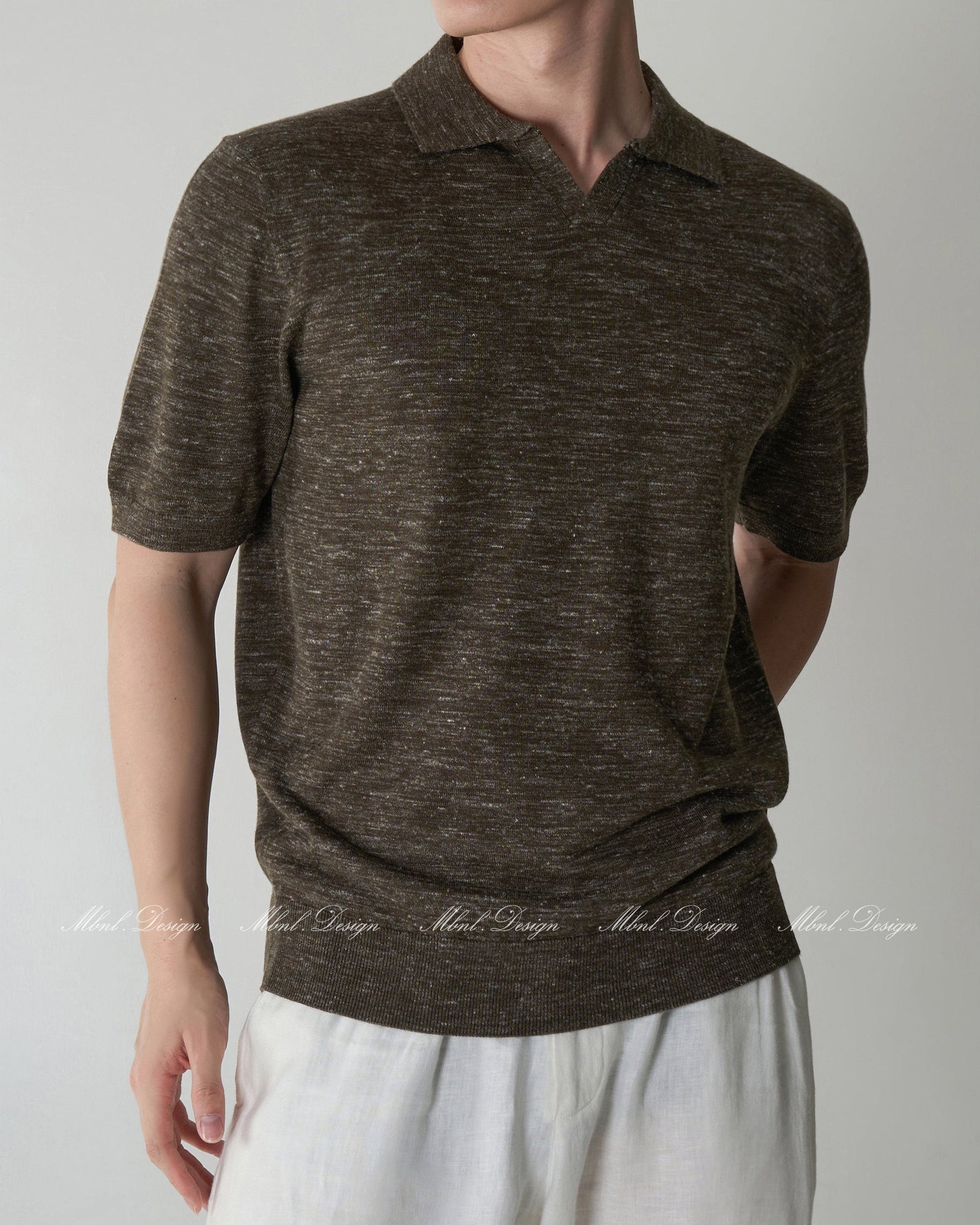Short Sleeve Linen Polo