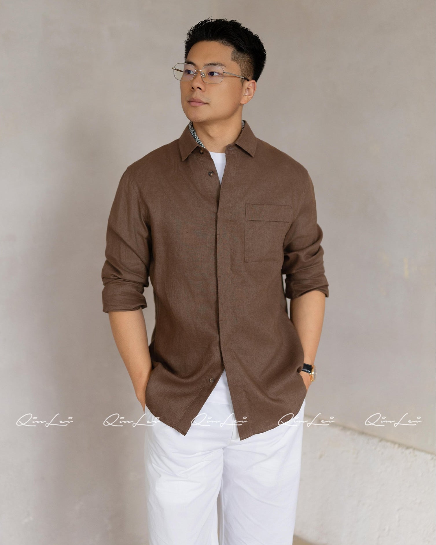 Drop Shoulder Linen Shirt