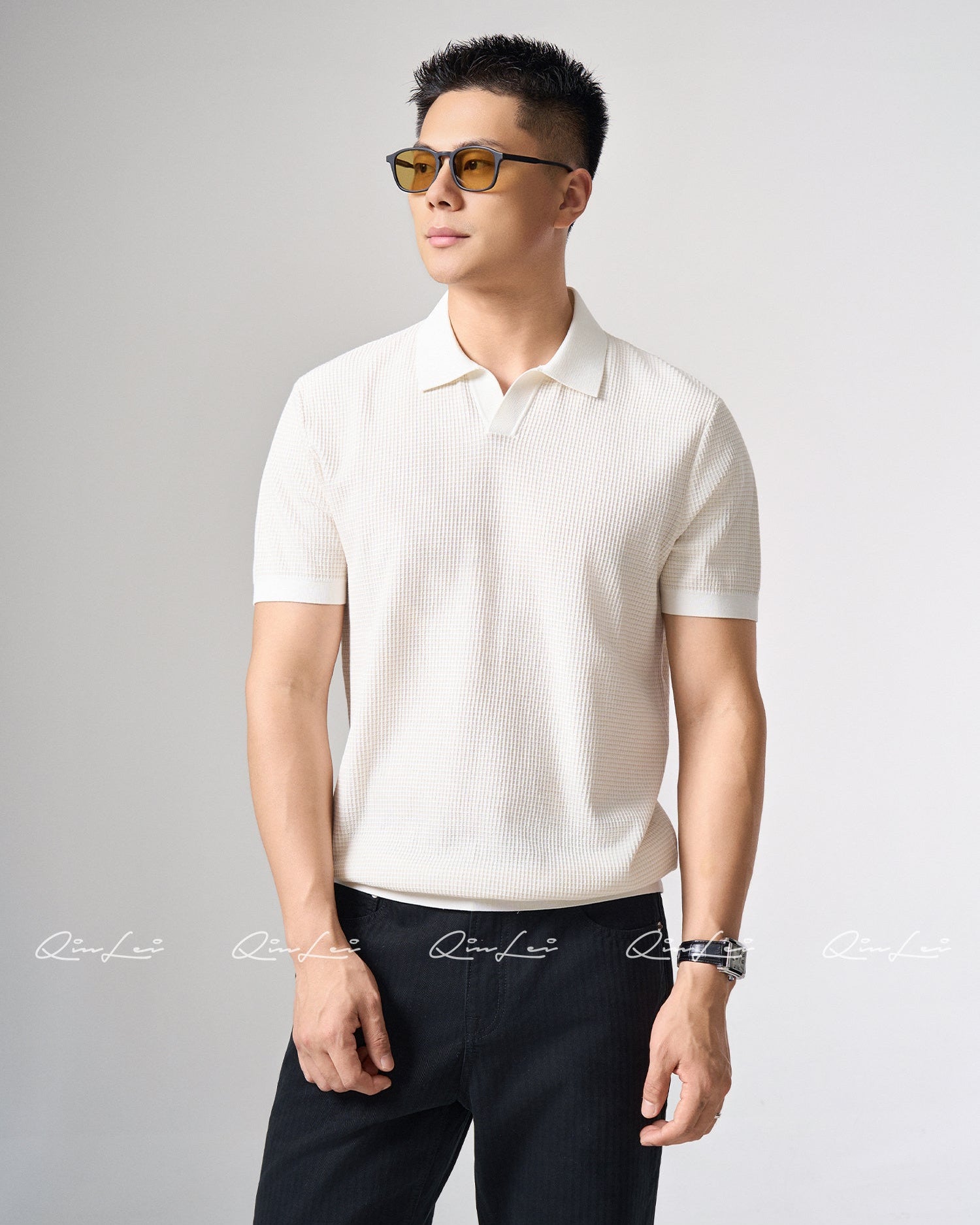 Jacquard Cotton Polo