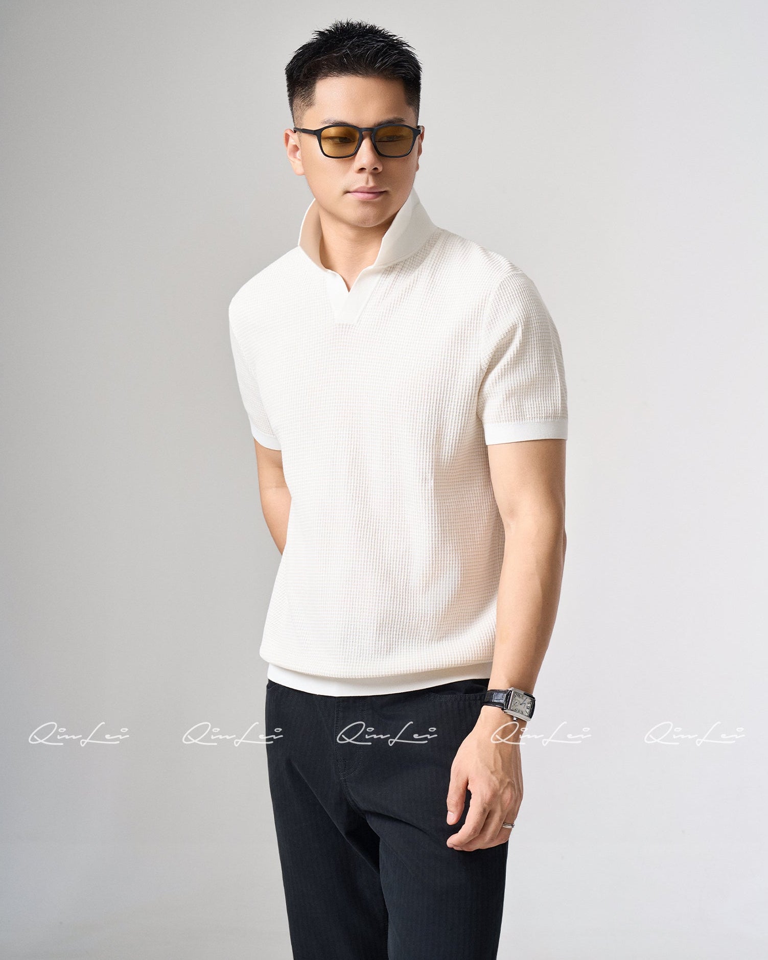 Jacquard Cotton Polo