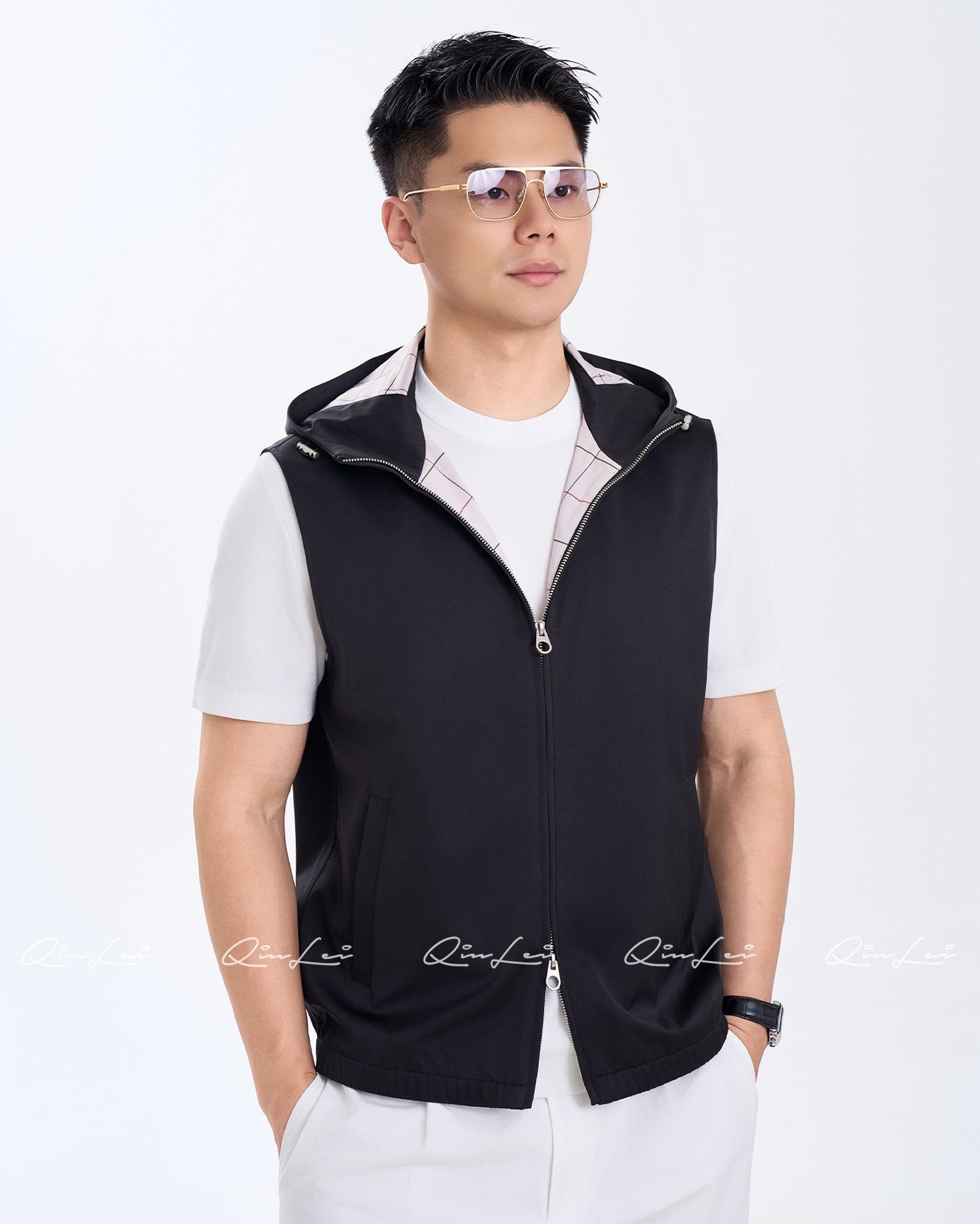 Hooded Silk Vest