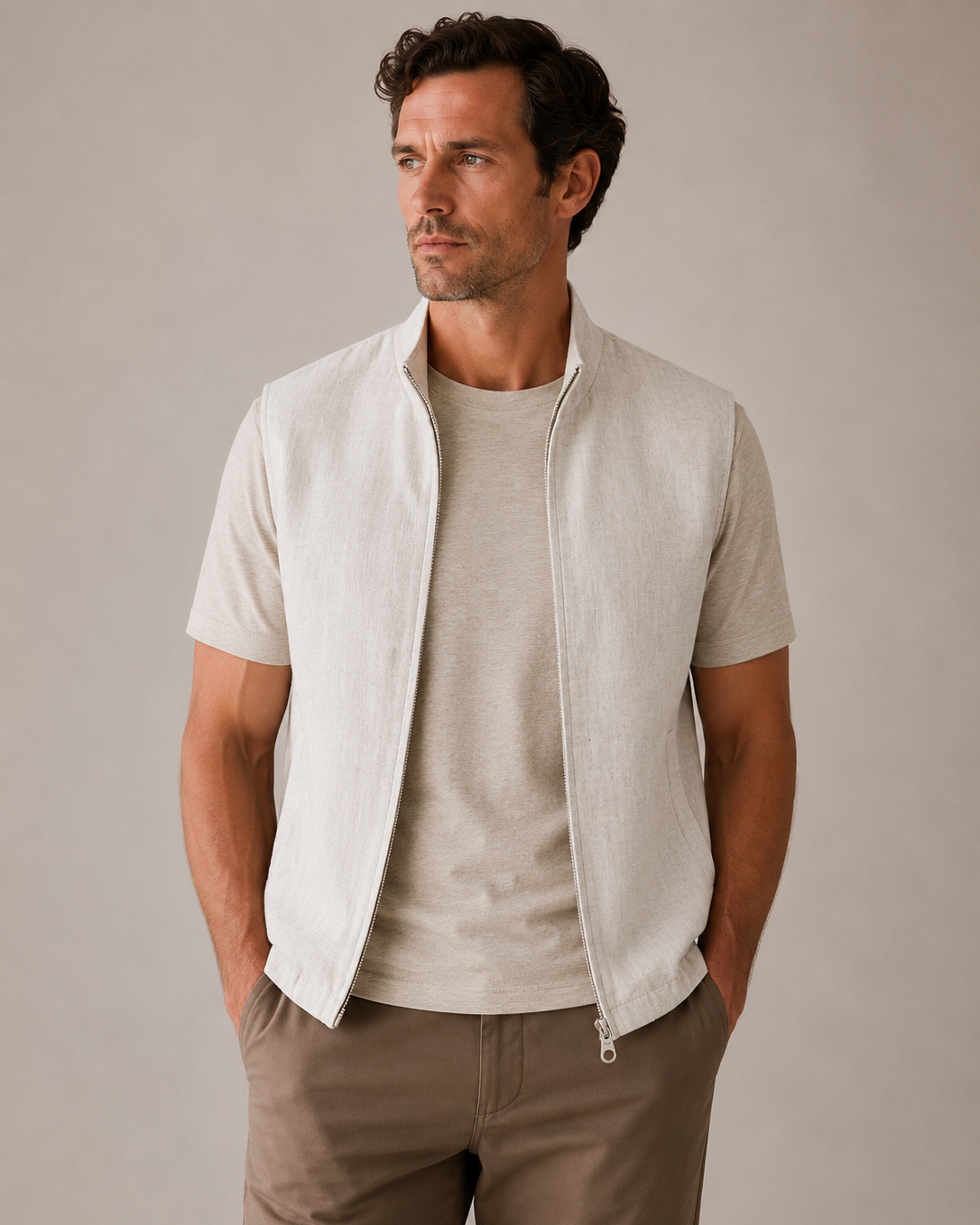 Reversible Linen Vest