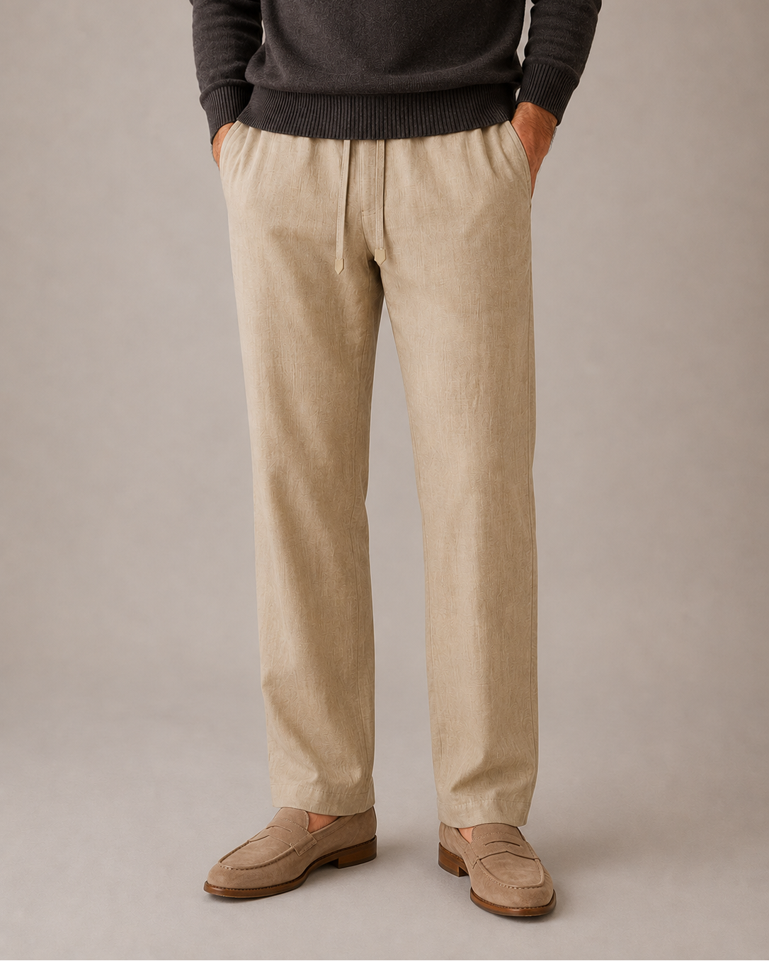Linen Elastic Casual Pants