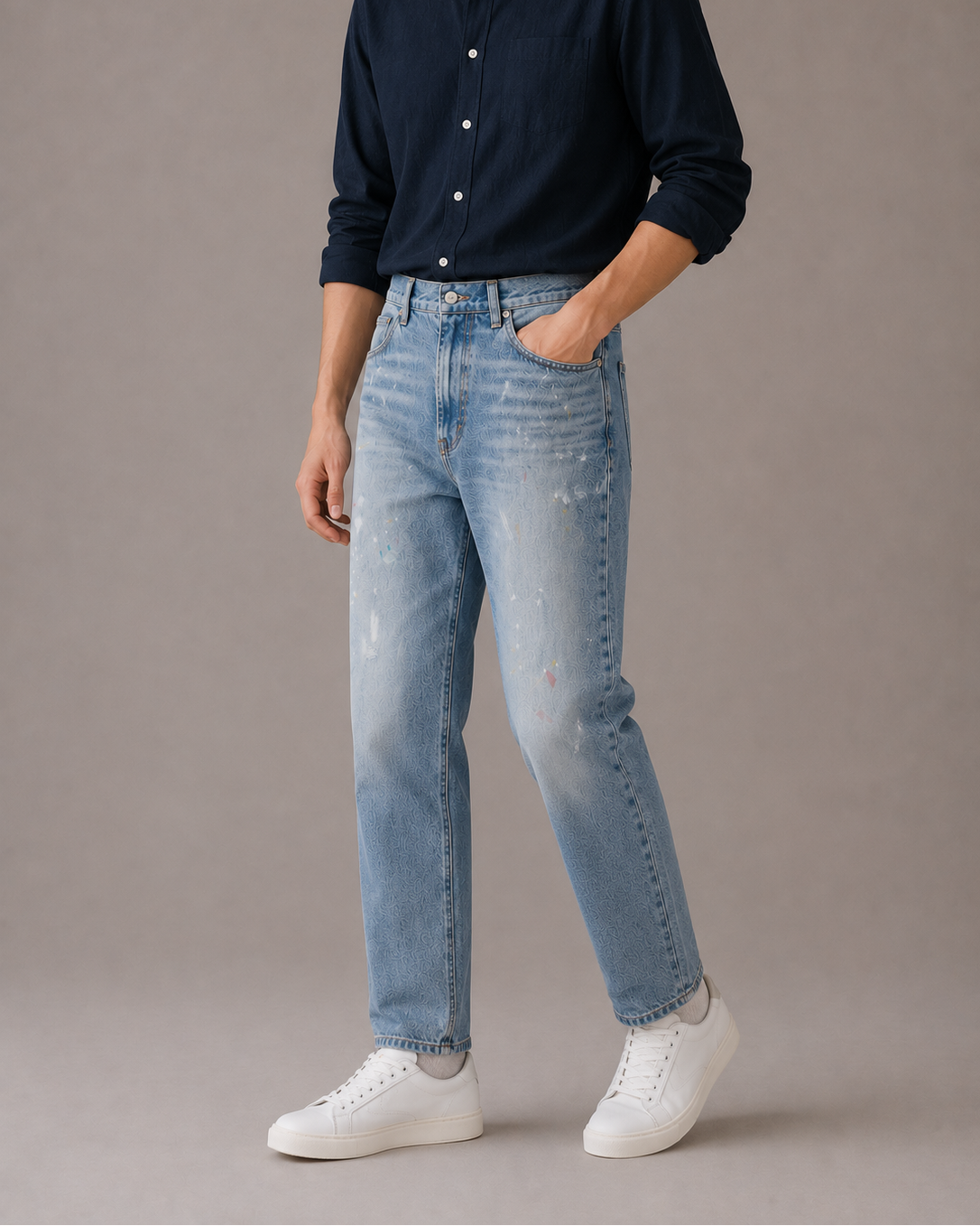 Cotton Distressed Tone Jeans