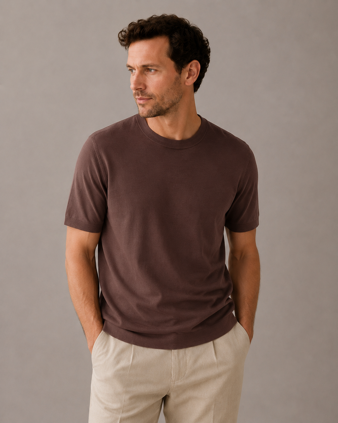 Wool Knit T-Shirt