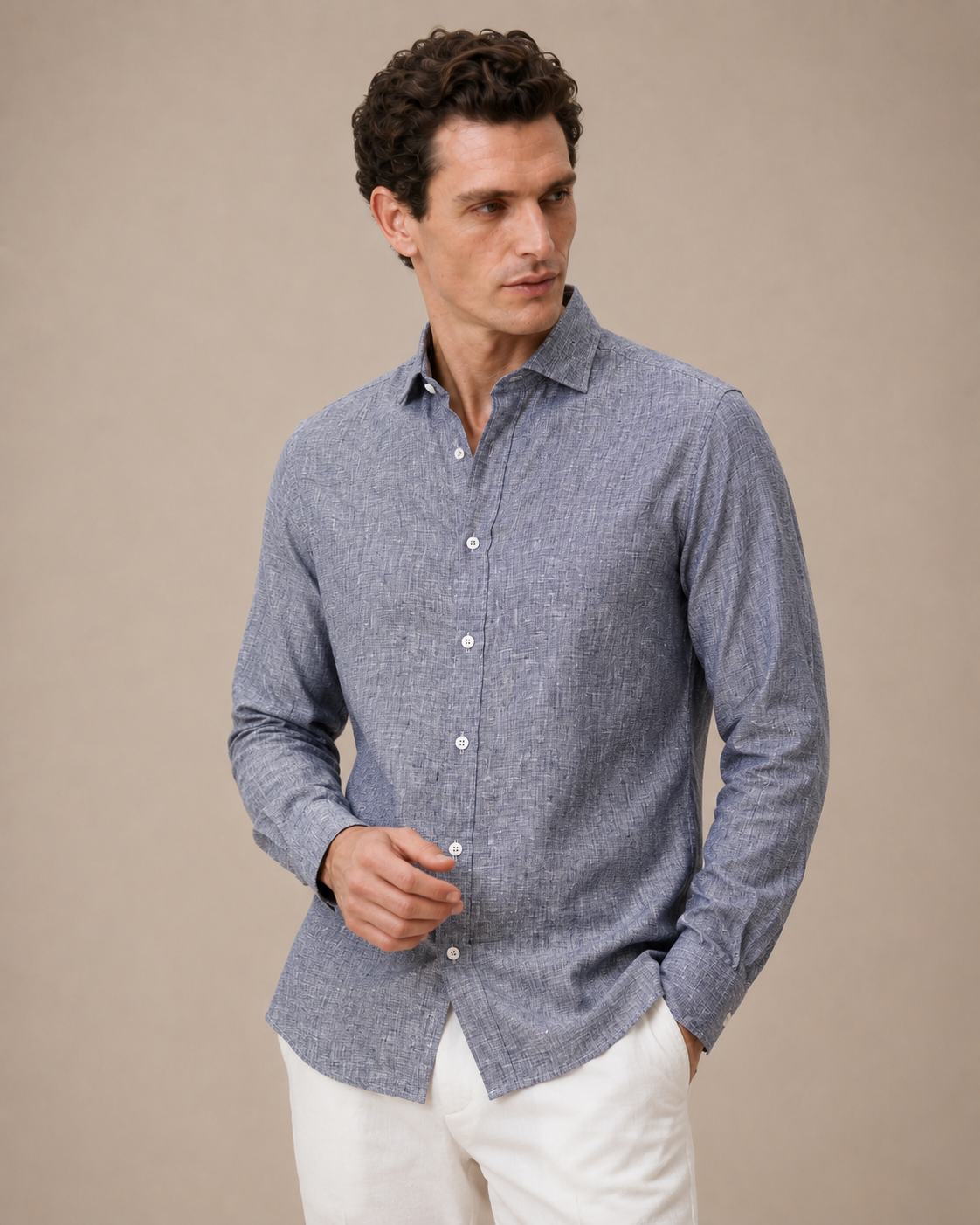 Cuban Collar Linen Shirt