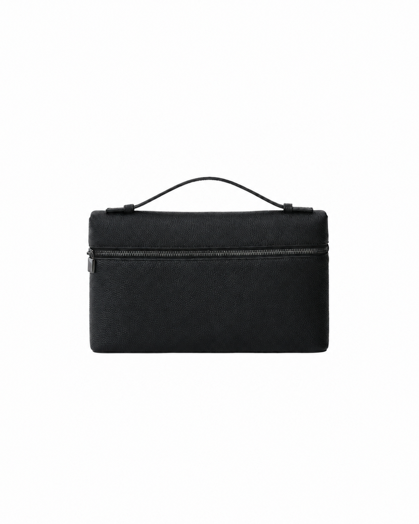 100% Cowhide Leather Bag – Lychee Texture, Structured Shape