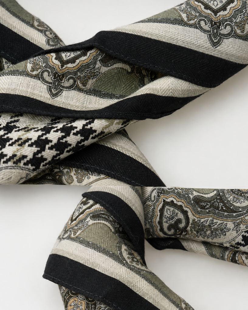 Custom-Woven Wool and Silk Scarf