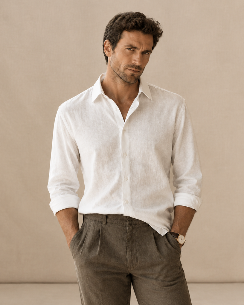 Embroidered Linen Shirt