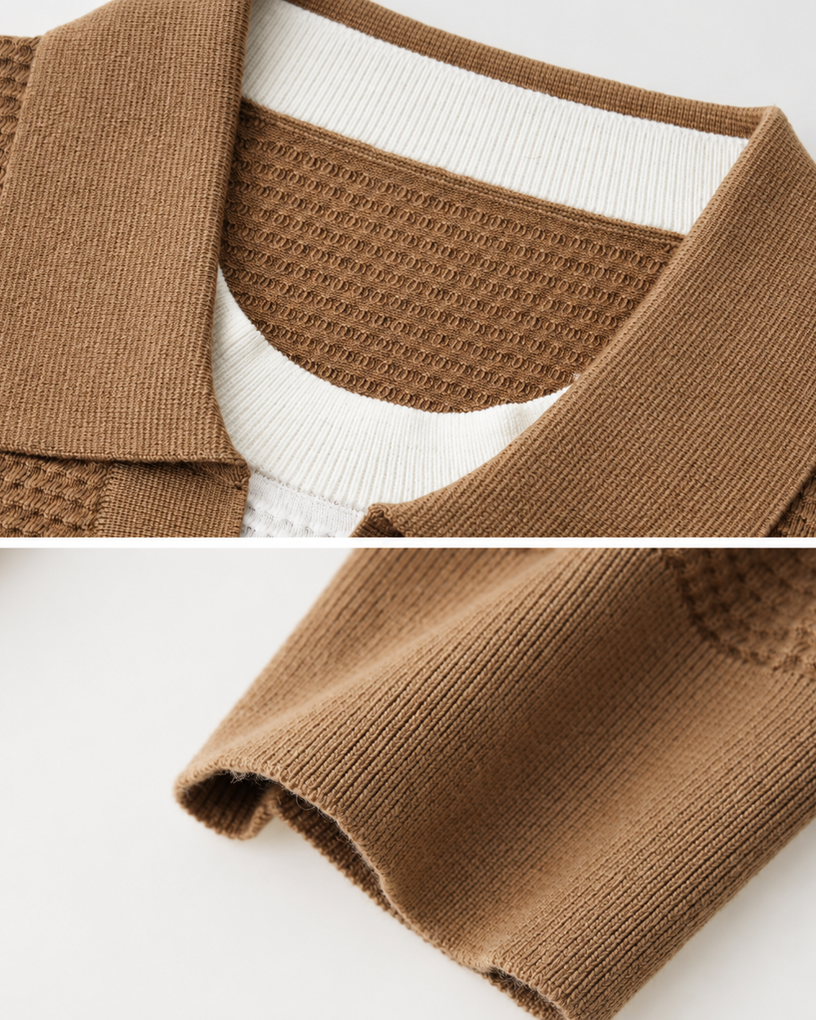 Wool and Silk Custom-Woven Jacquard Sweater