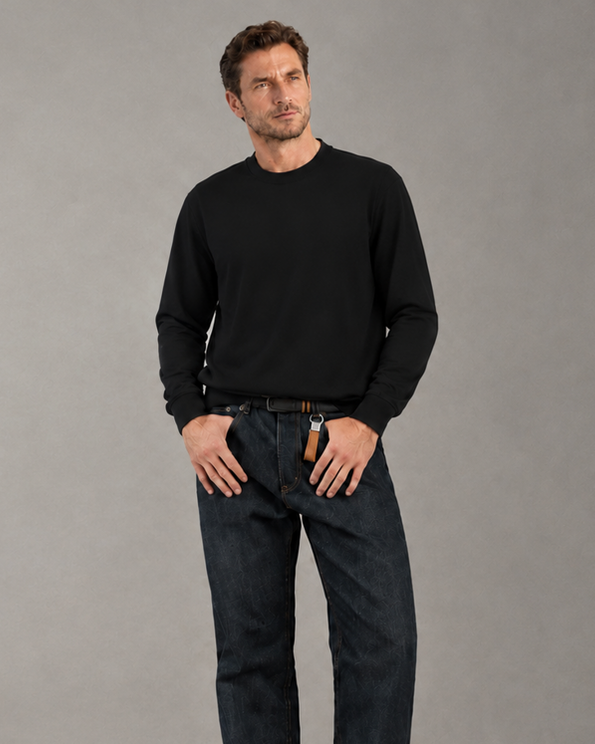 Long Sleeve Cotton Wool Modal Tee