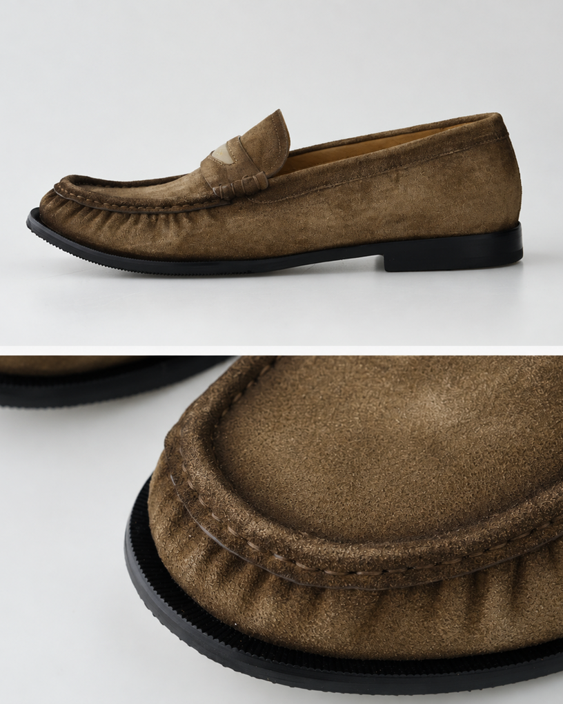 Fine-Grained Calf Suede Casual Shoes