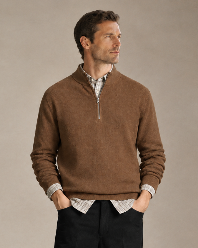 628g Wool-Cotton Blend, 12-Gauge Knit, Long-Sleeve