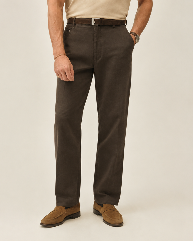 100% Cotton Textured Casual Pants – Clean, Refined Fit