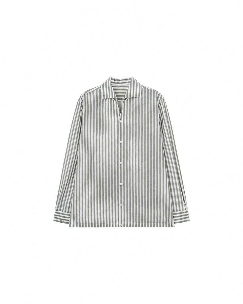 Cotton-Linen Vertical Stripe Shirt – Refined, Understated Style