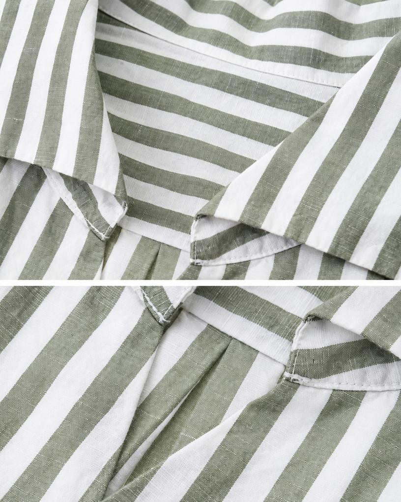 Cotton-Linen Vertical Stripe Shirt – Refined, Understated Style