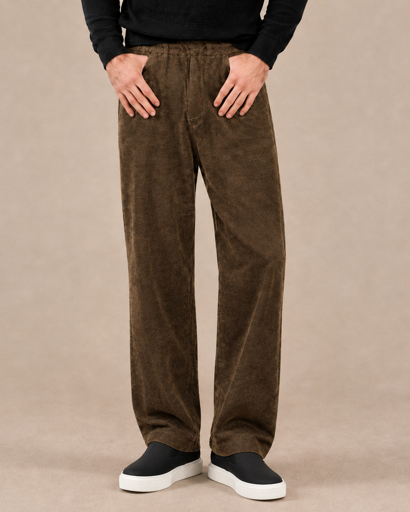 Cotton Corduroy Pleated Trousers – Tailored Waist