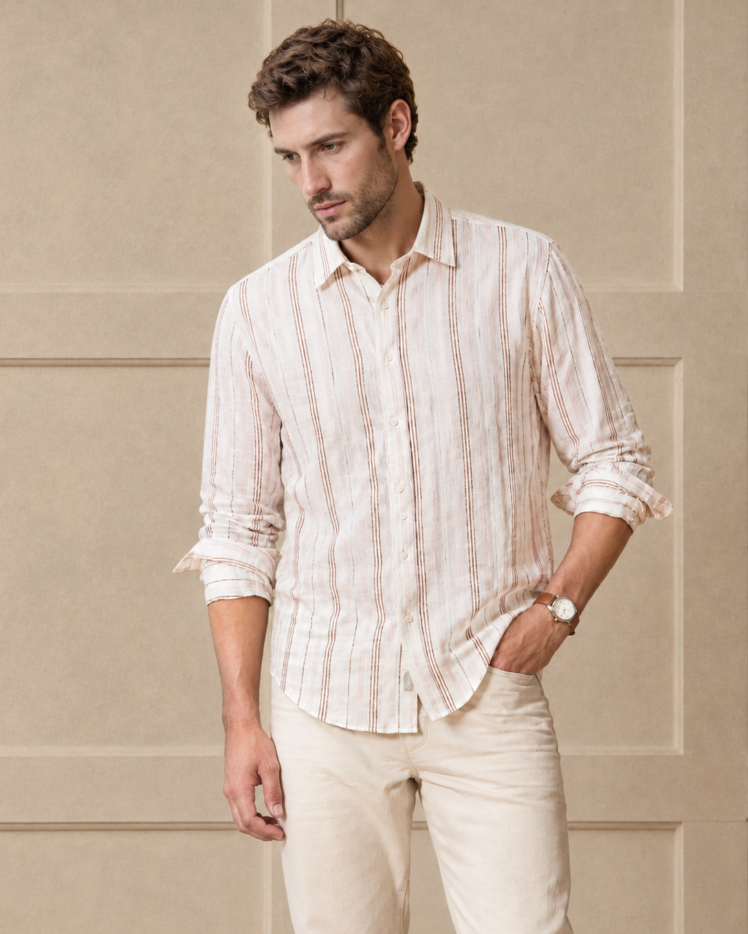 100% Sand-Washed Linen Shirt
