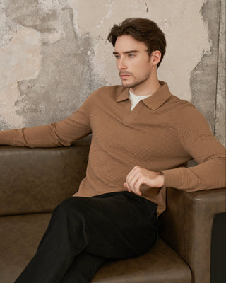 Wool and Silk Custom-Woven Jacquard Sweater