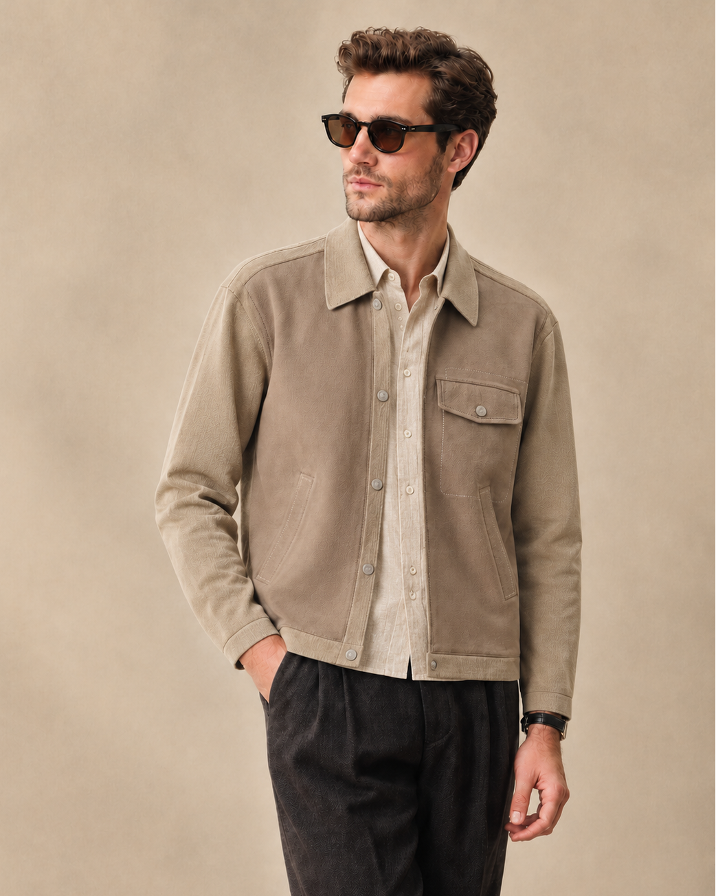 Luxury Patchwork Goat Leather Coat