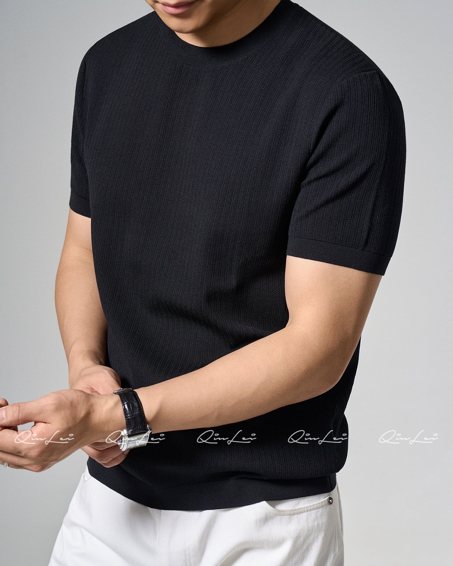 Textured Silk Cotton T-Shirt