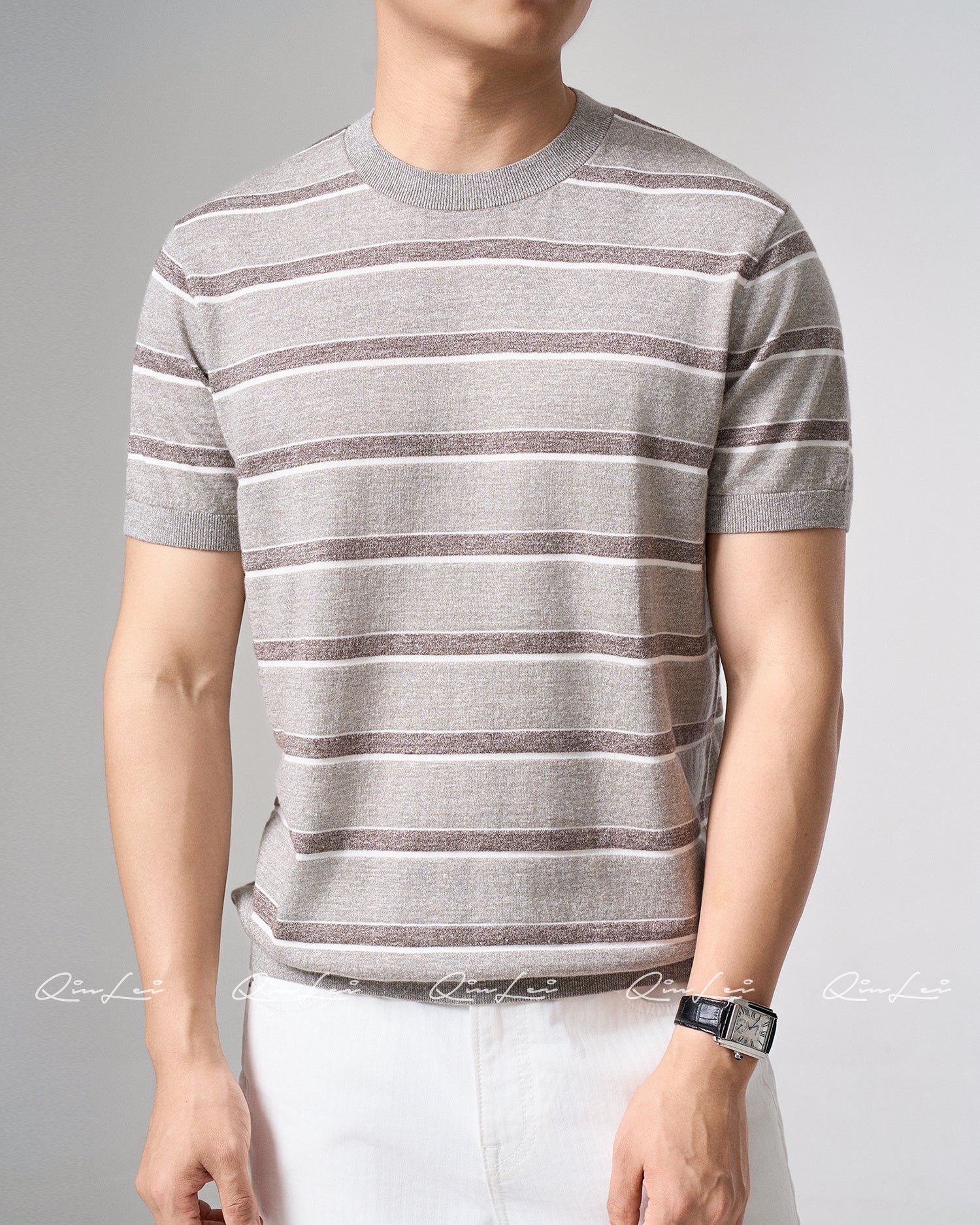 Striped Wool Linen T-Shirt