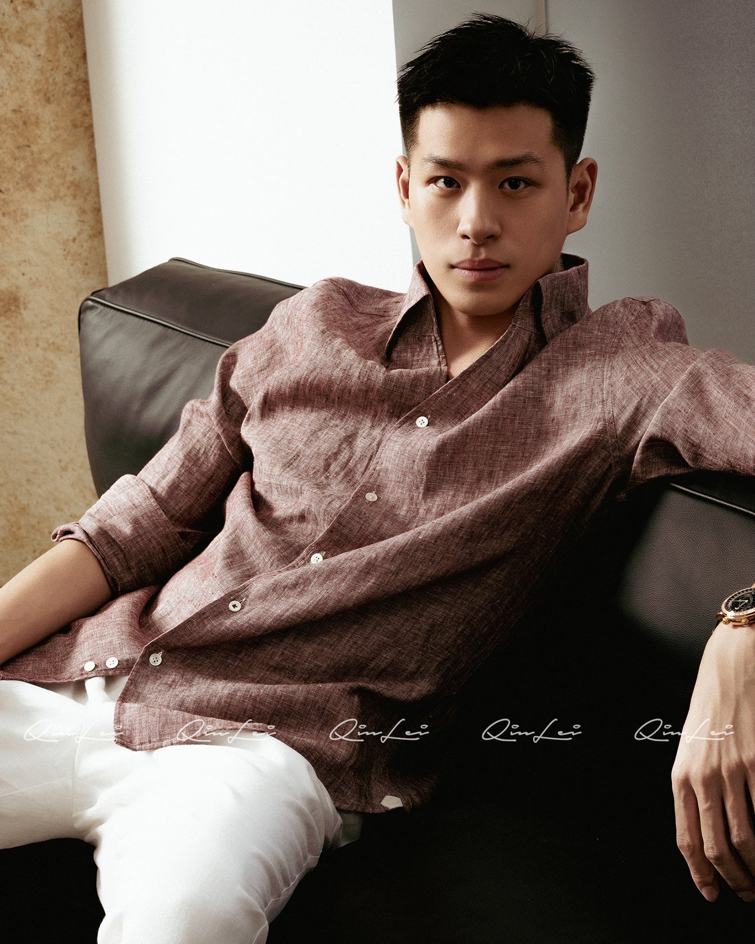Draped Linen Shirt