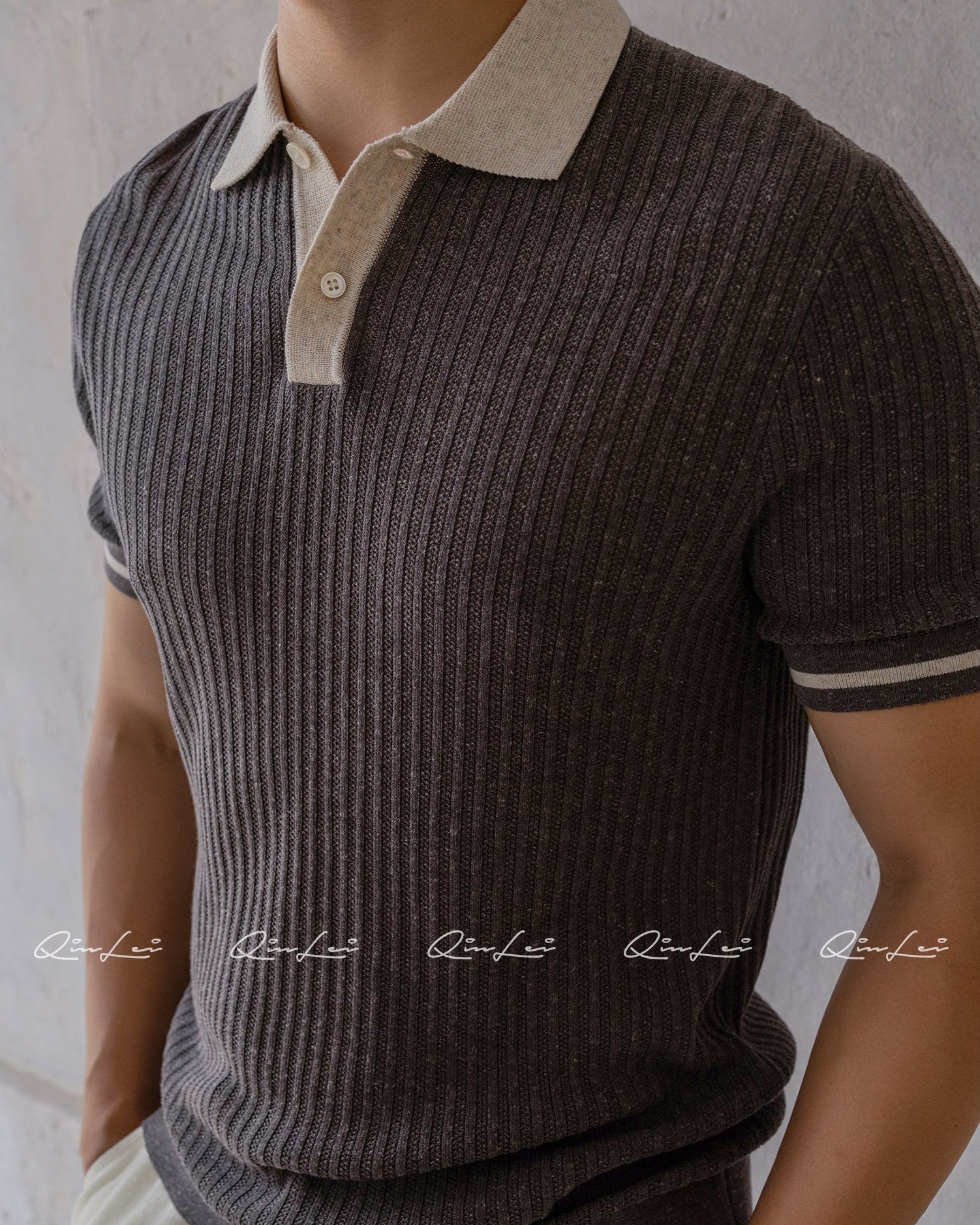 Linen Blend Polo Shirt
