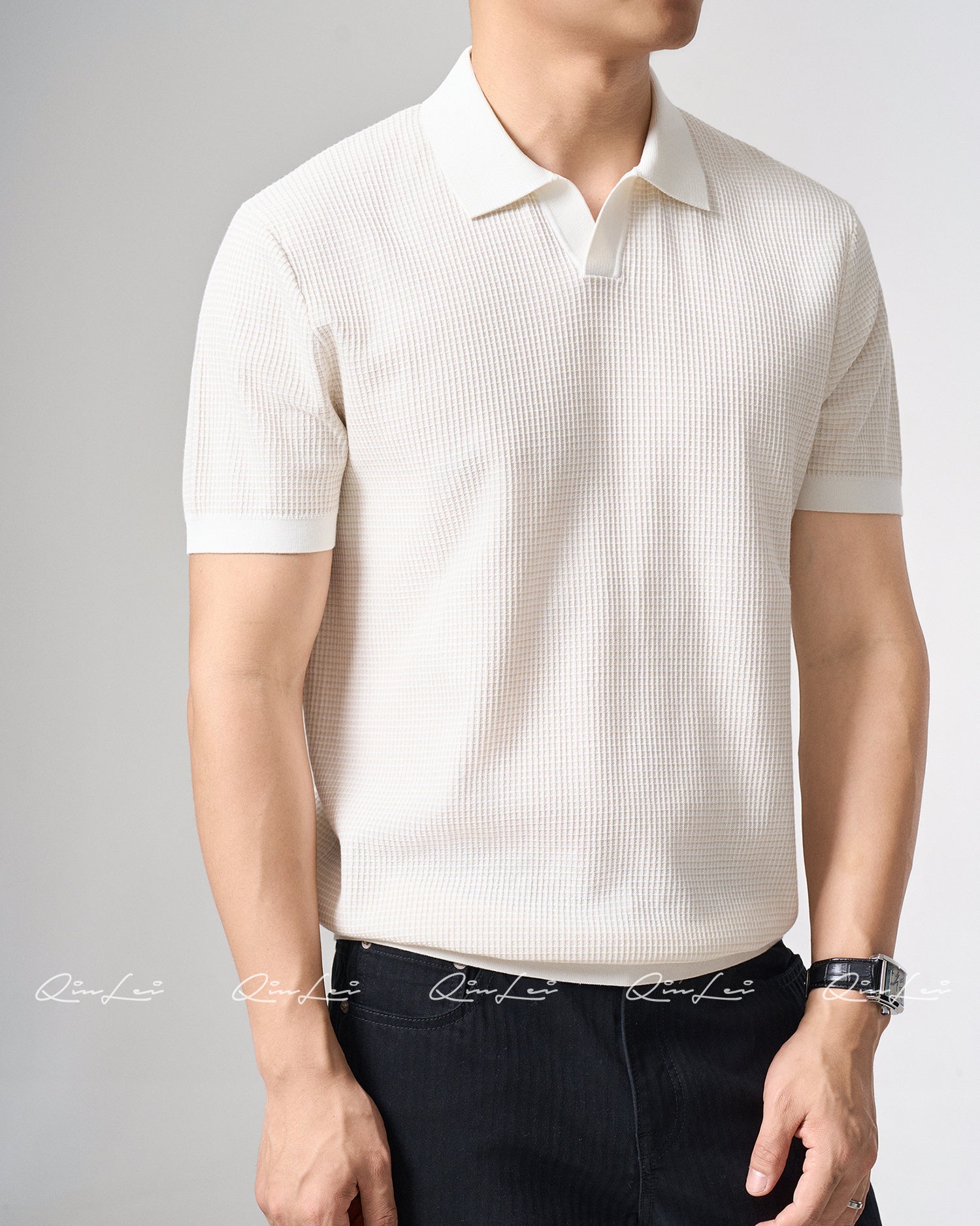 Jacquard Cotton Polo