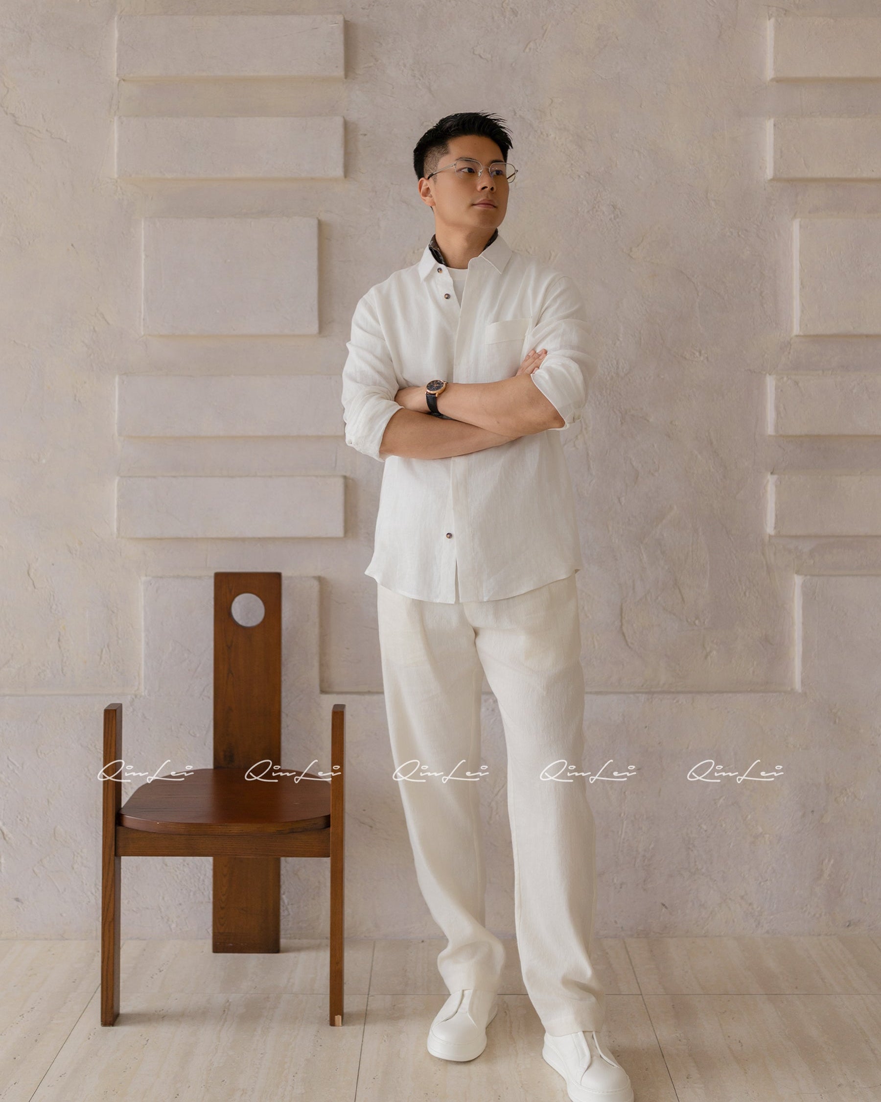 Drop Shoulder Linen Shirt
