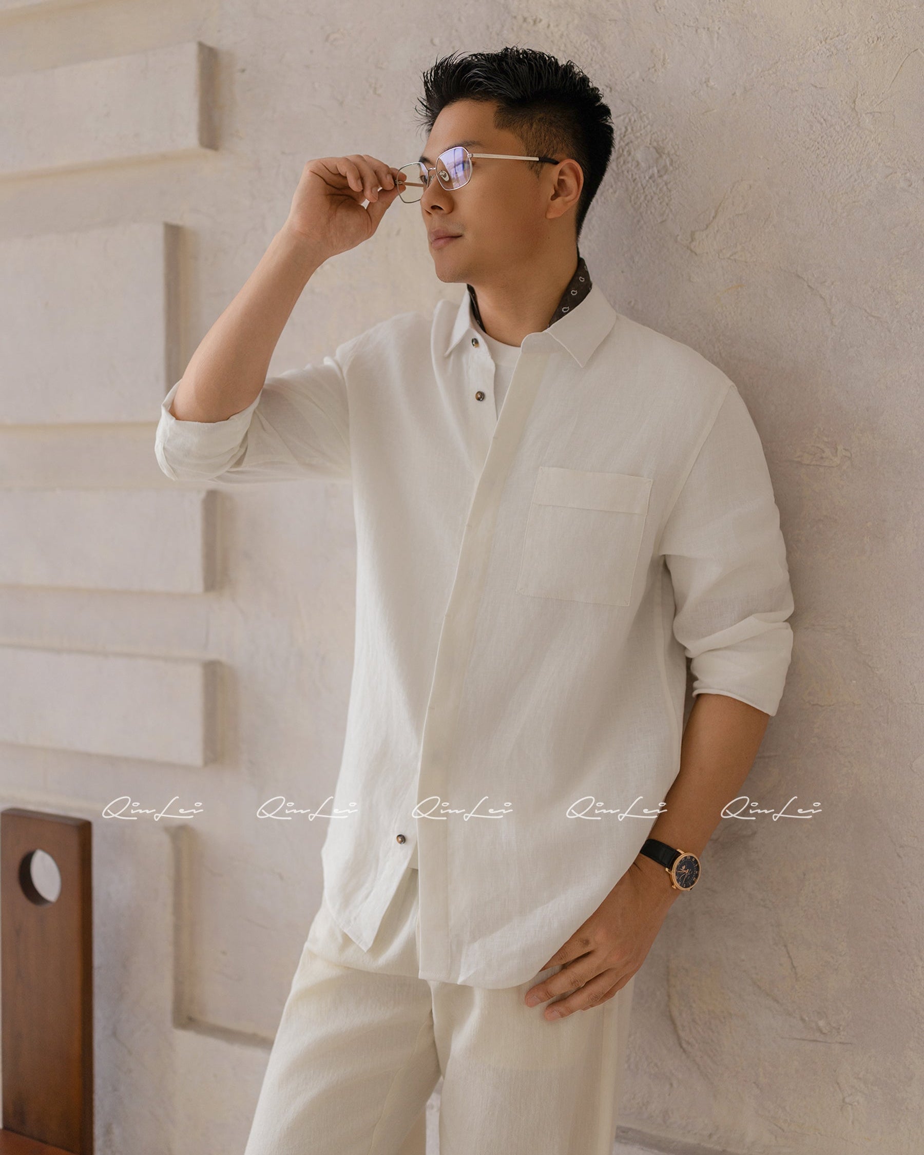 Drop Shoulder Linen Shirt