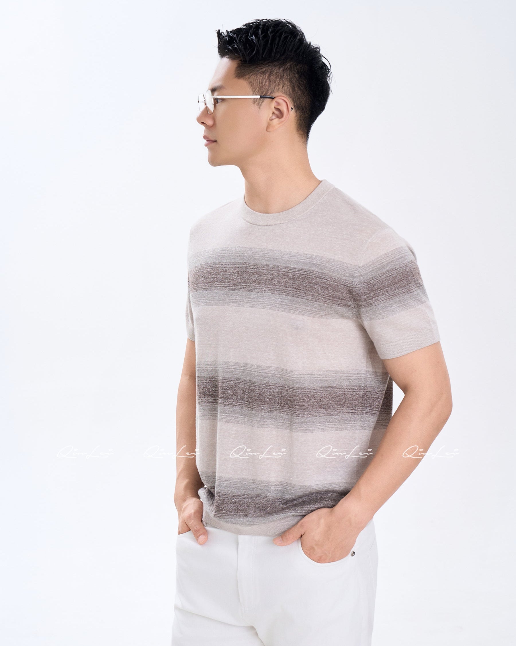 Textured Wool Linen T-Shirt