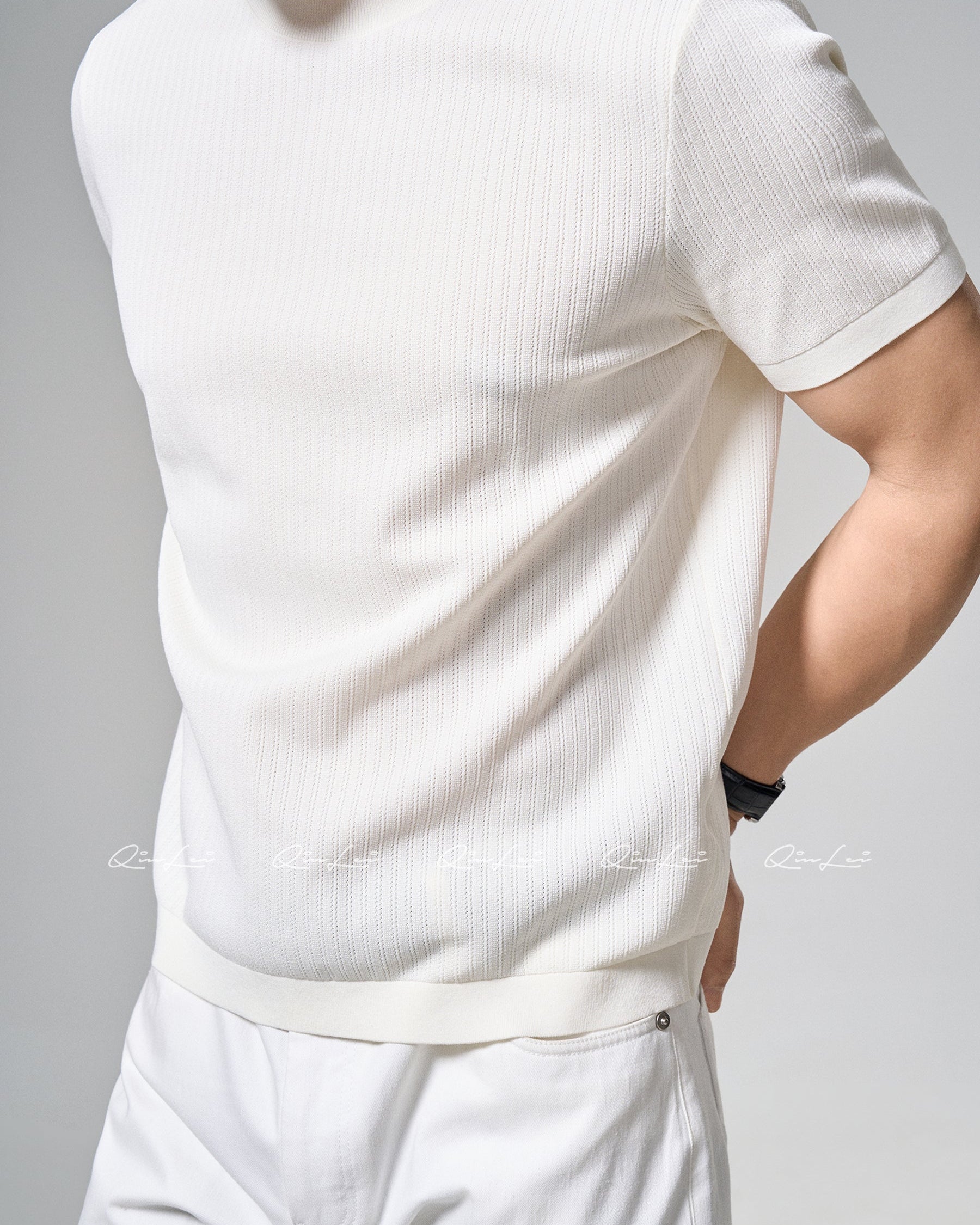 Textured Silk Cotton T-Shirt