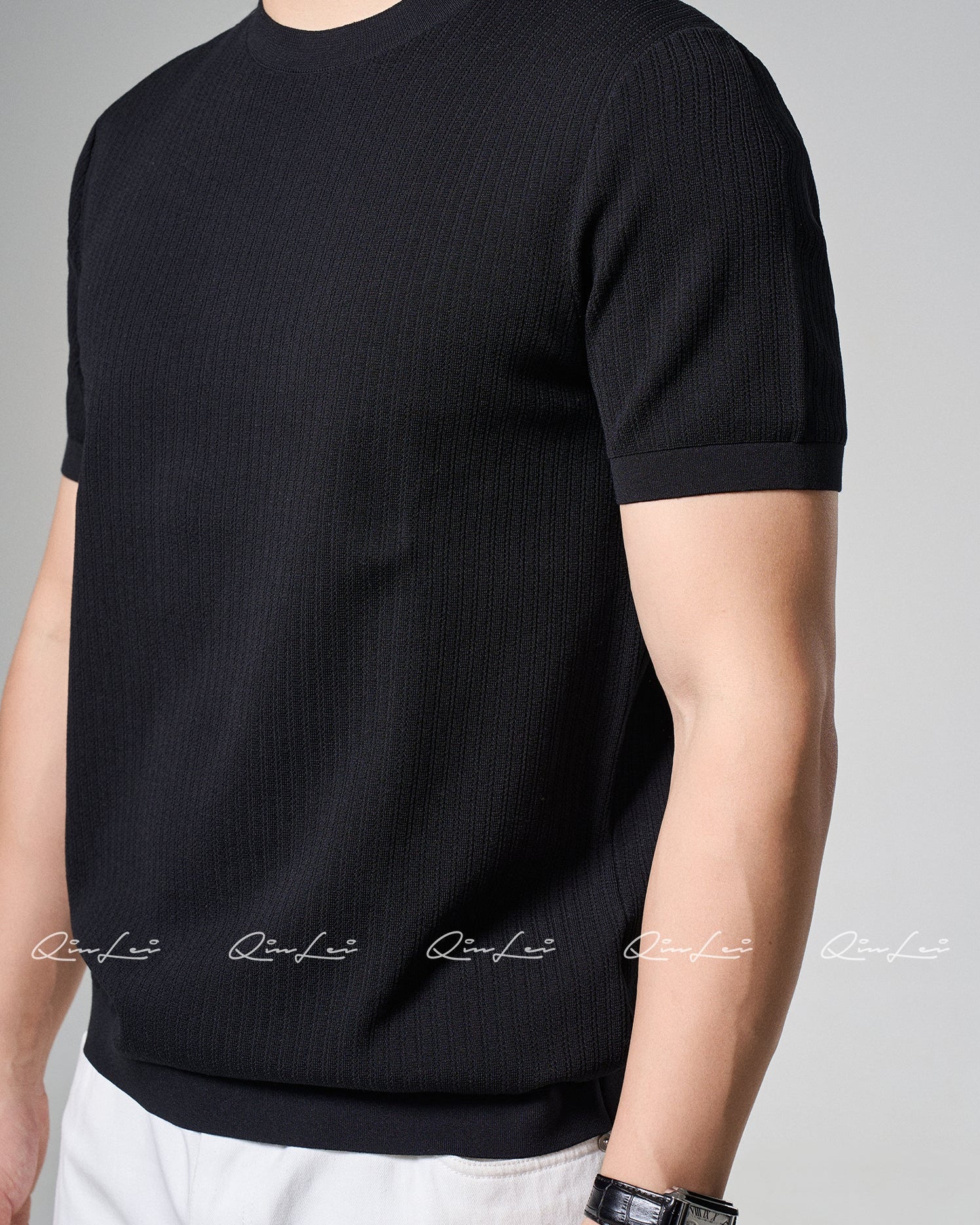 Textured Silk Cotton T-Shirt