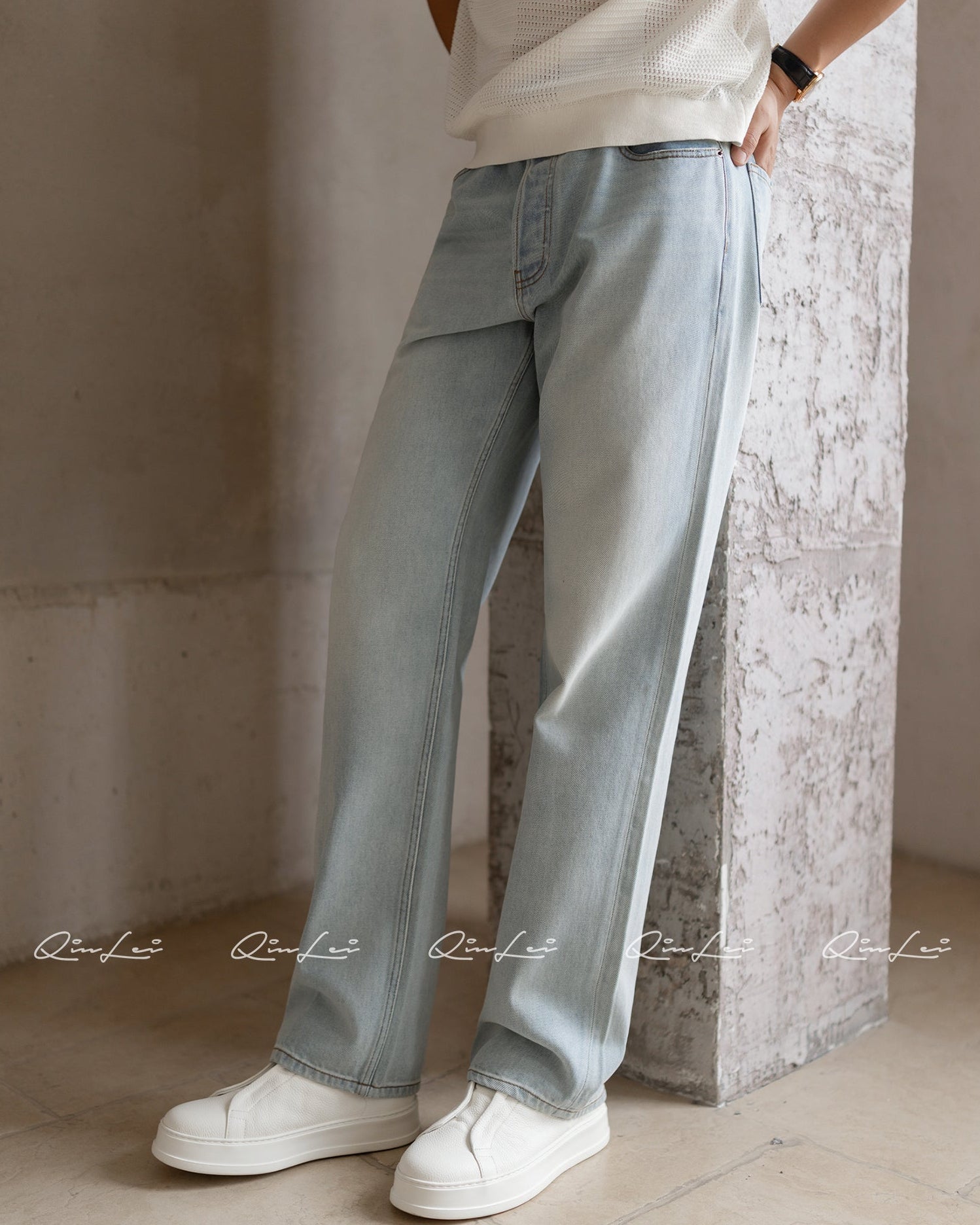 Tapered Cotton Jeans