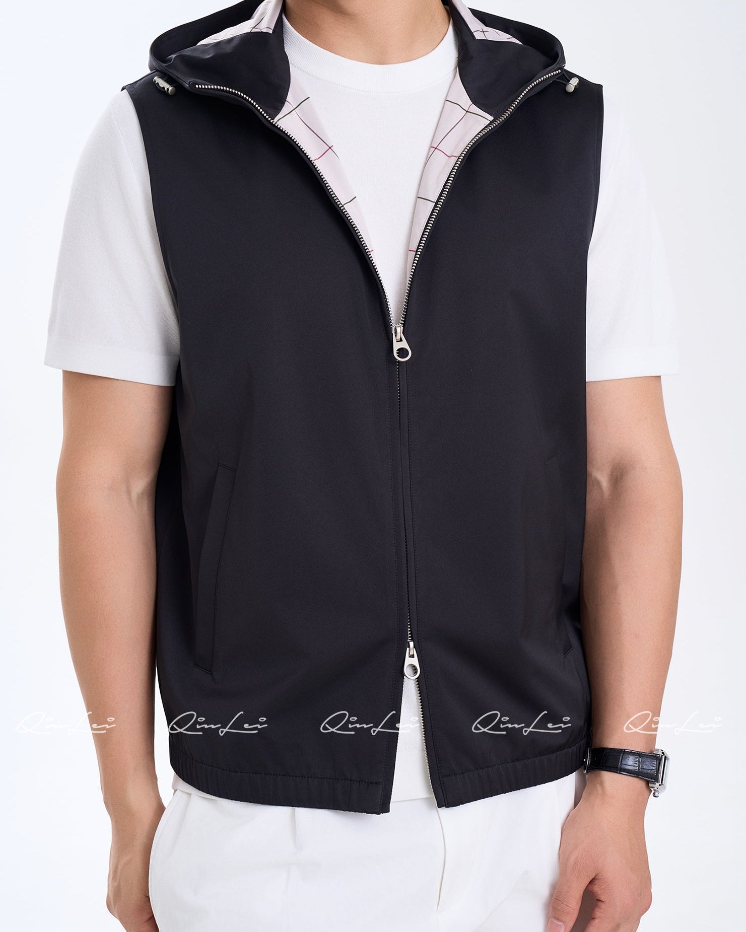 Hooded Silk Vest