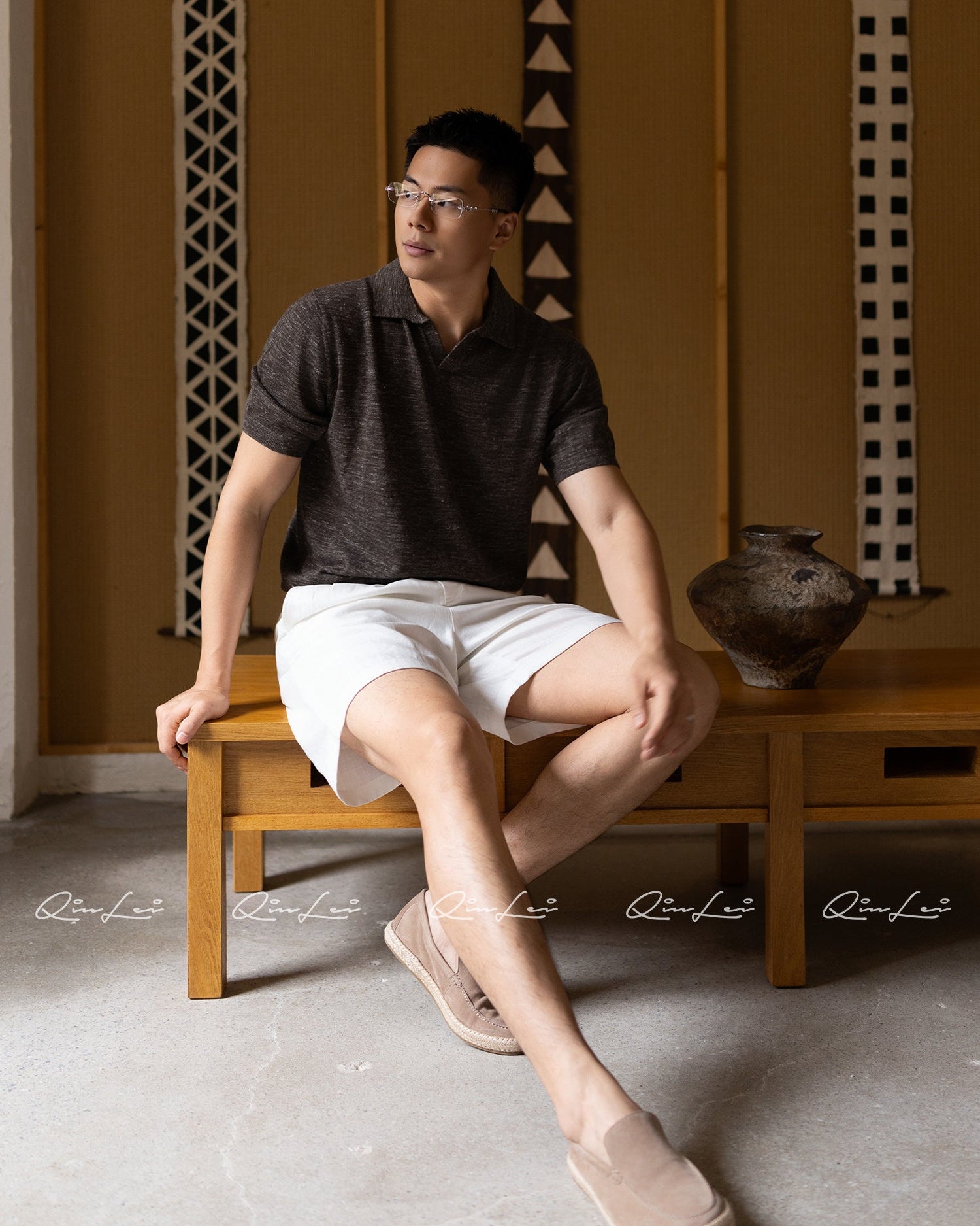 Short Sleeve Linen Polo