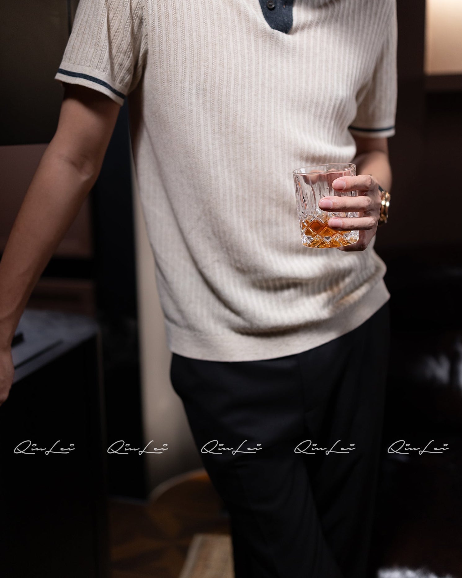 Linen Blend Polo Shirt