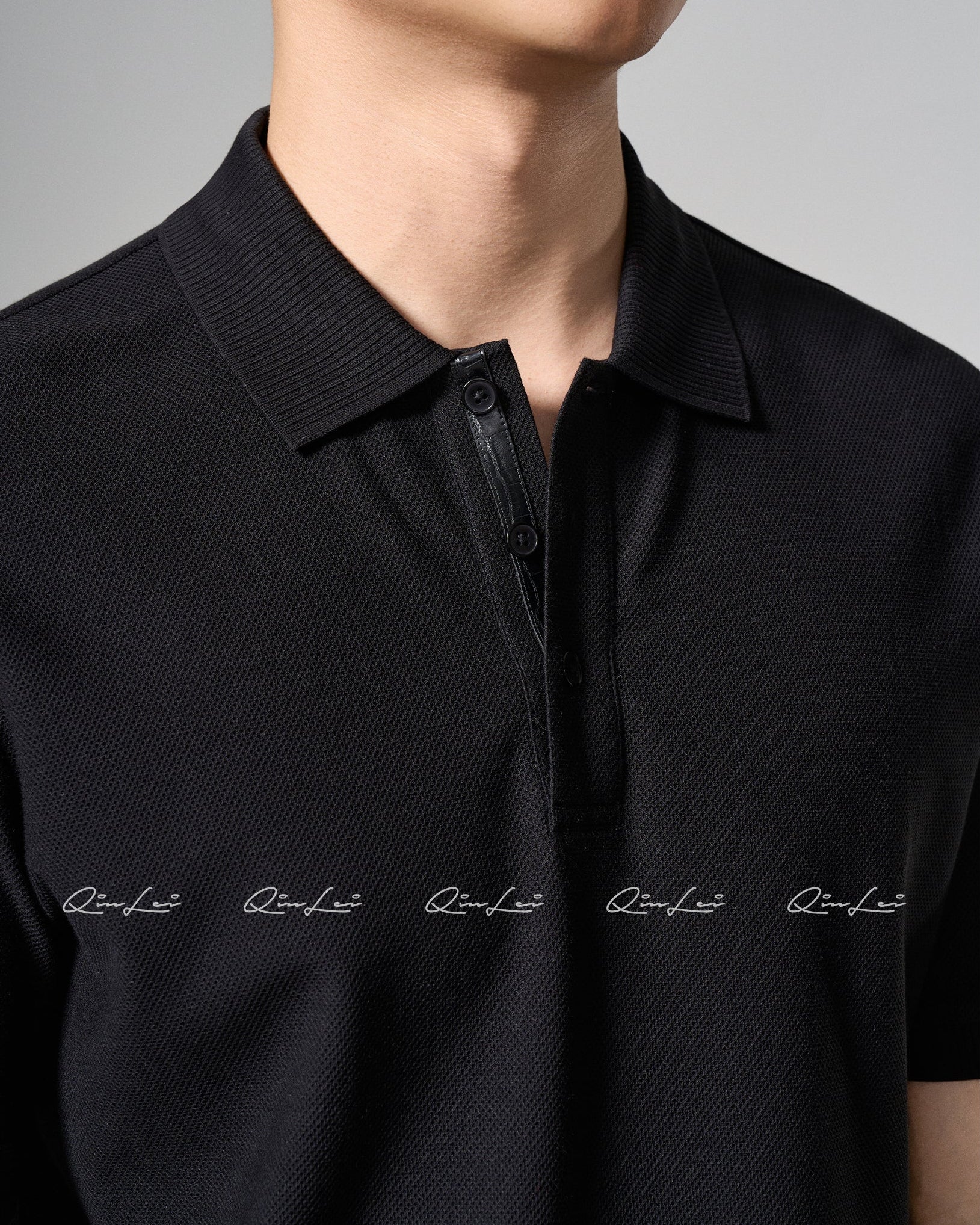 Slit Hem Cotton Polo