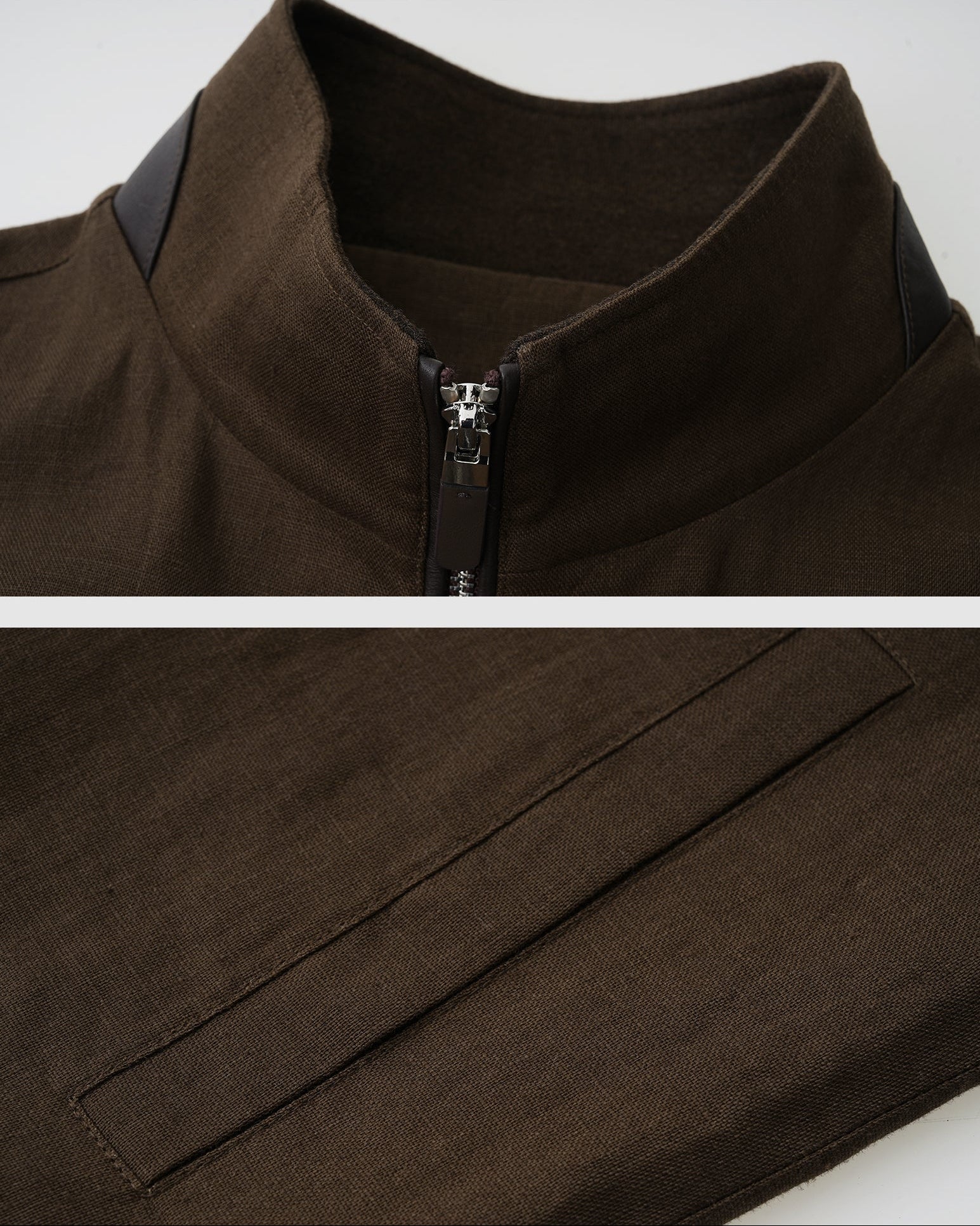 Linen Leather Vest