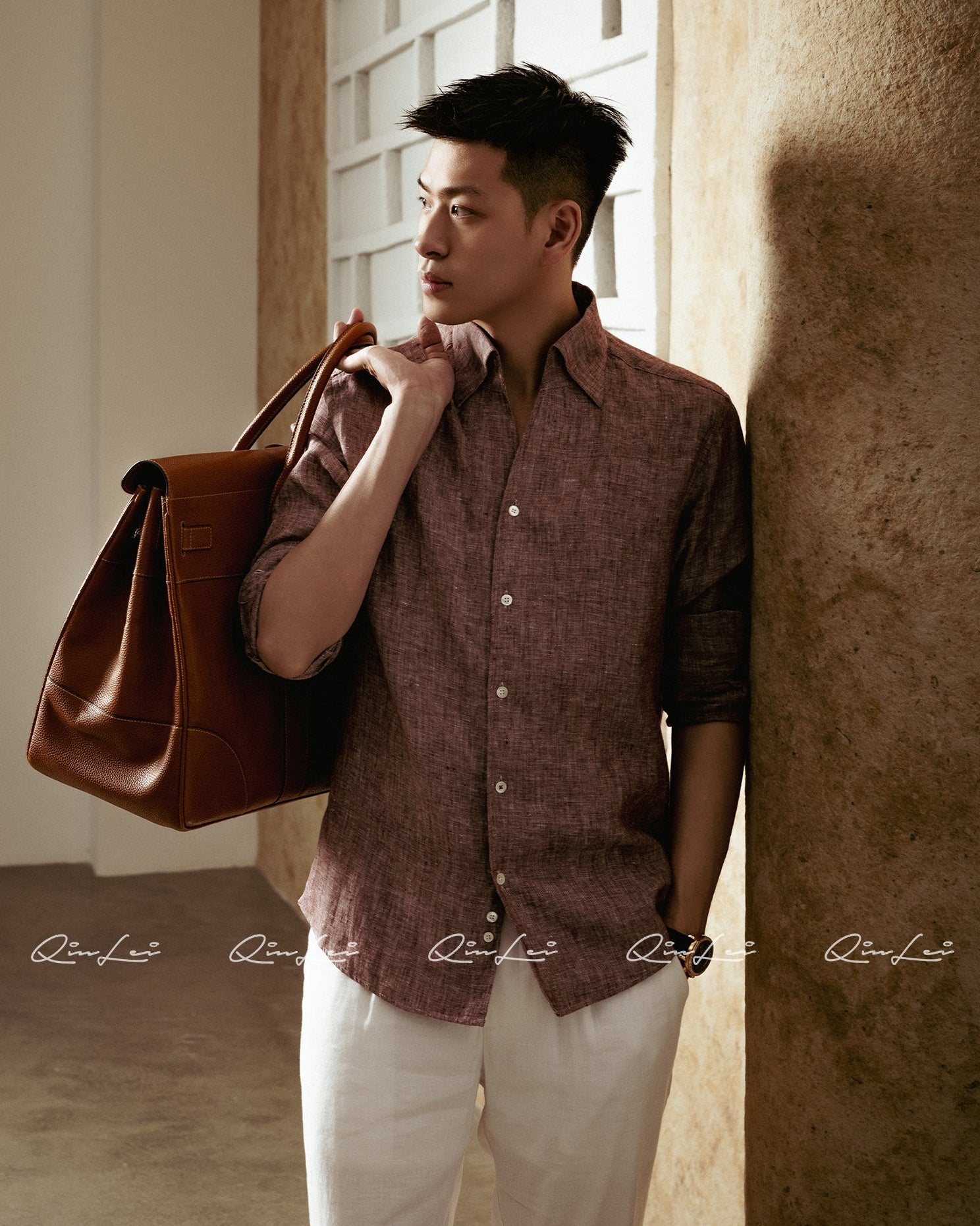 Draped Linen Shirt