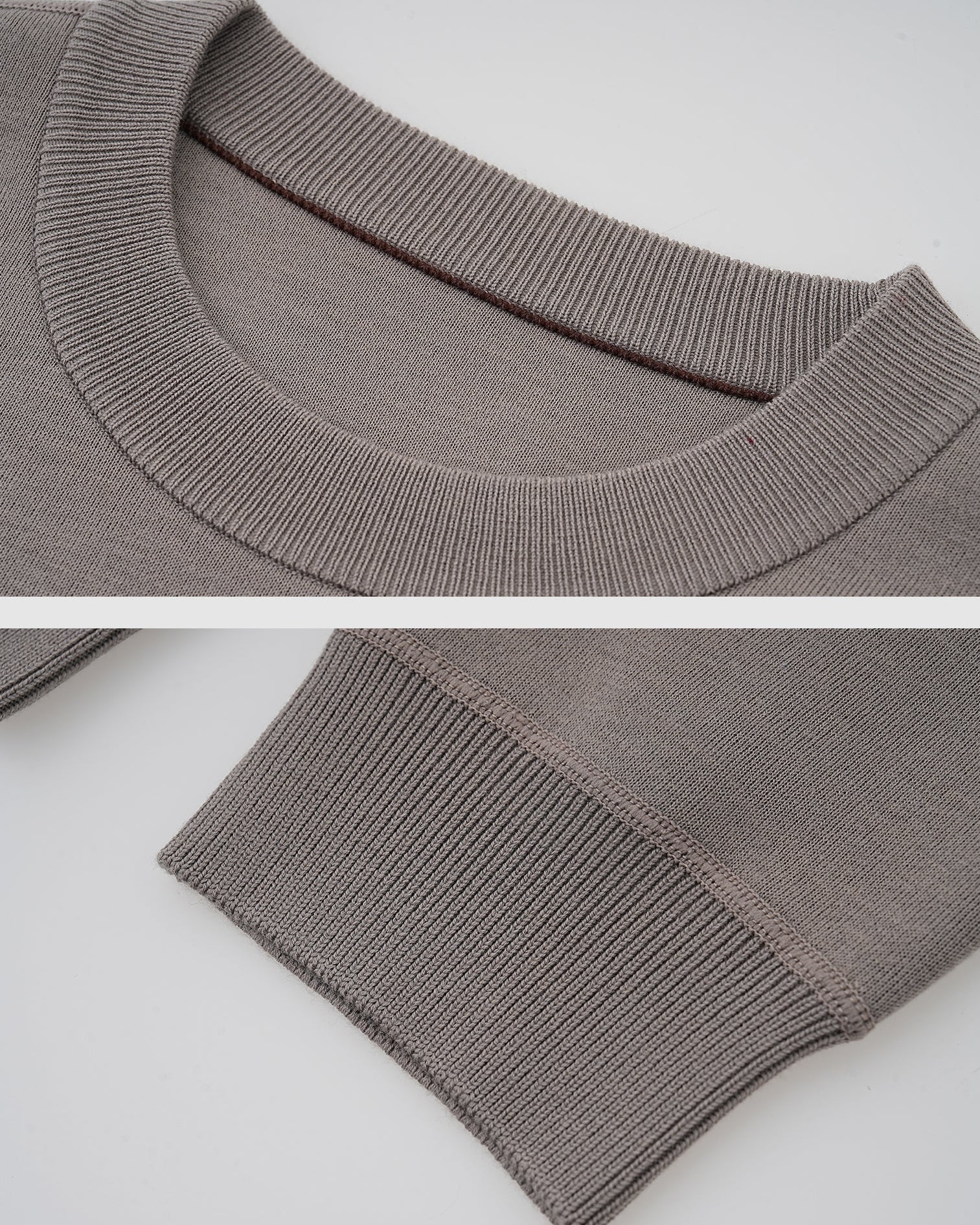 Wool Blend Plain Knit Sweater