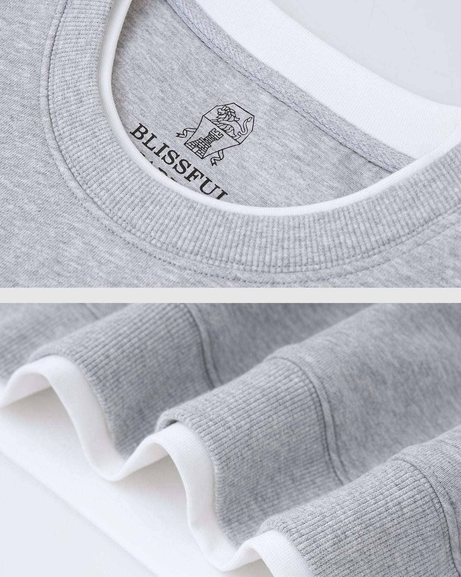 Cotton Double-Layer Crewneck Sweatshirt