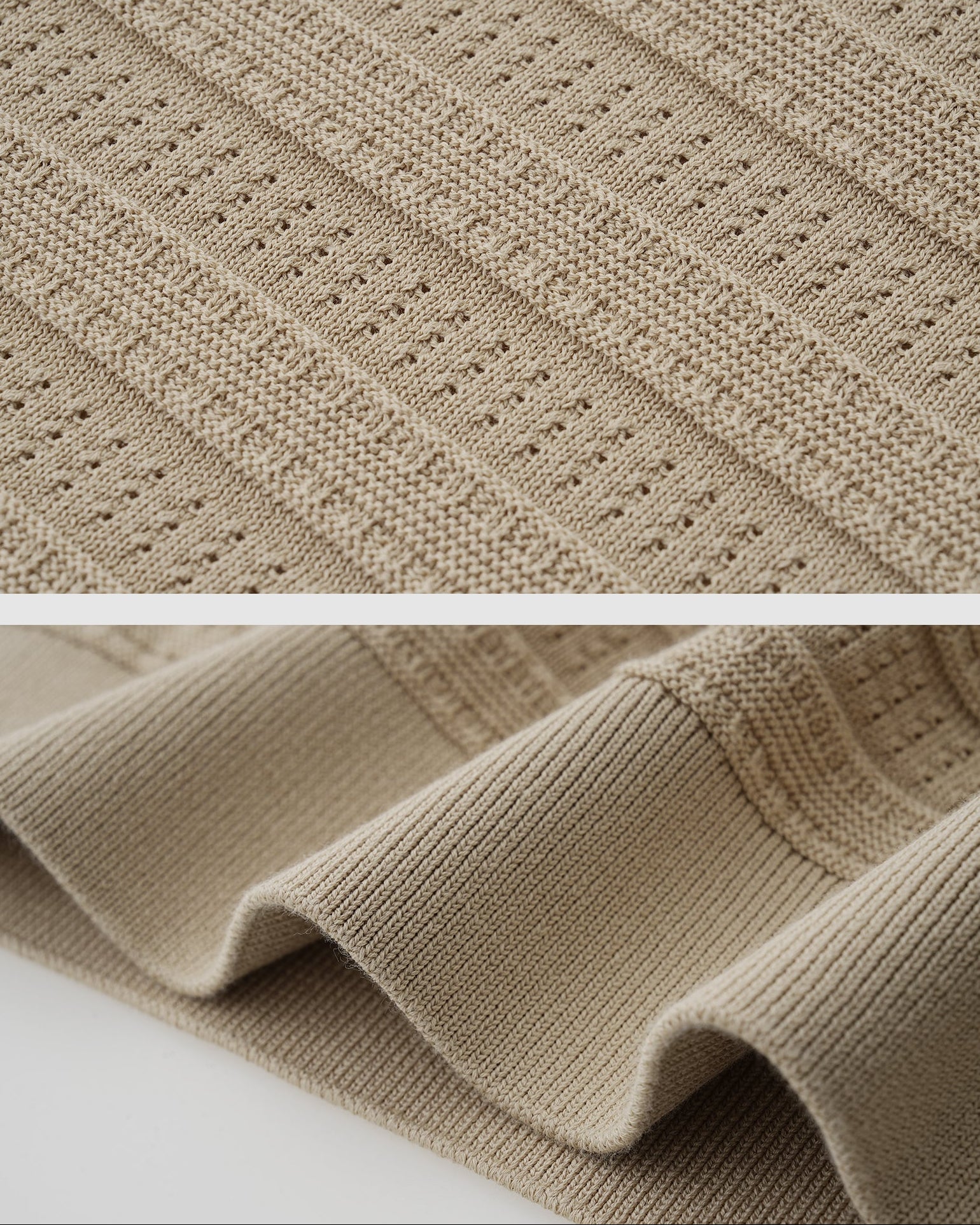 Half-Zip Cotton Knit T-Shirt