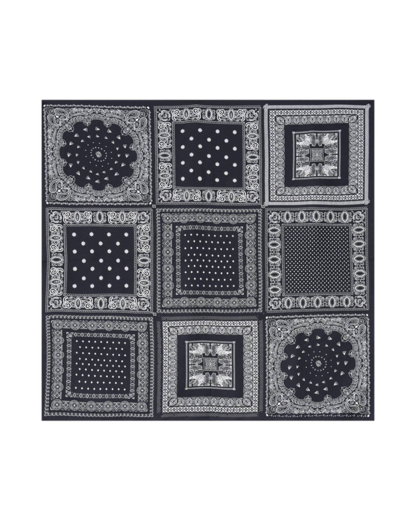 Nine-Grid Silk Scarf