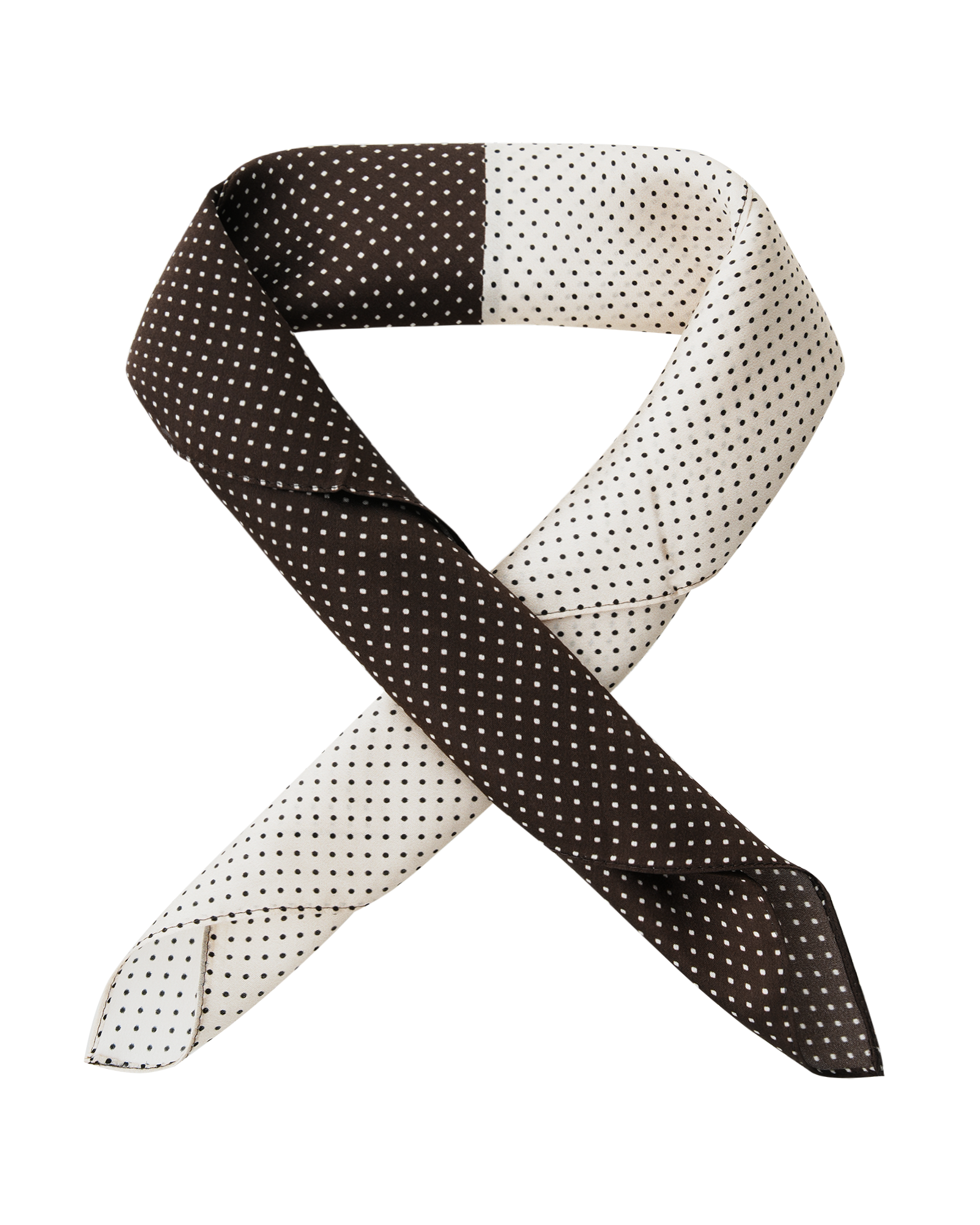 Two-Tone Polka Dot Silk Scarf