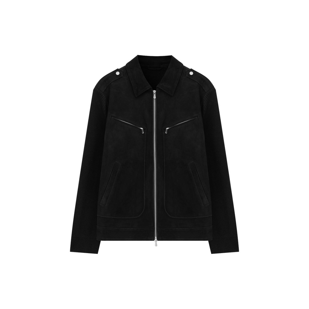Sheepskin Leather Jacket – Matte Finish with Wool Sleeves